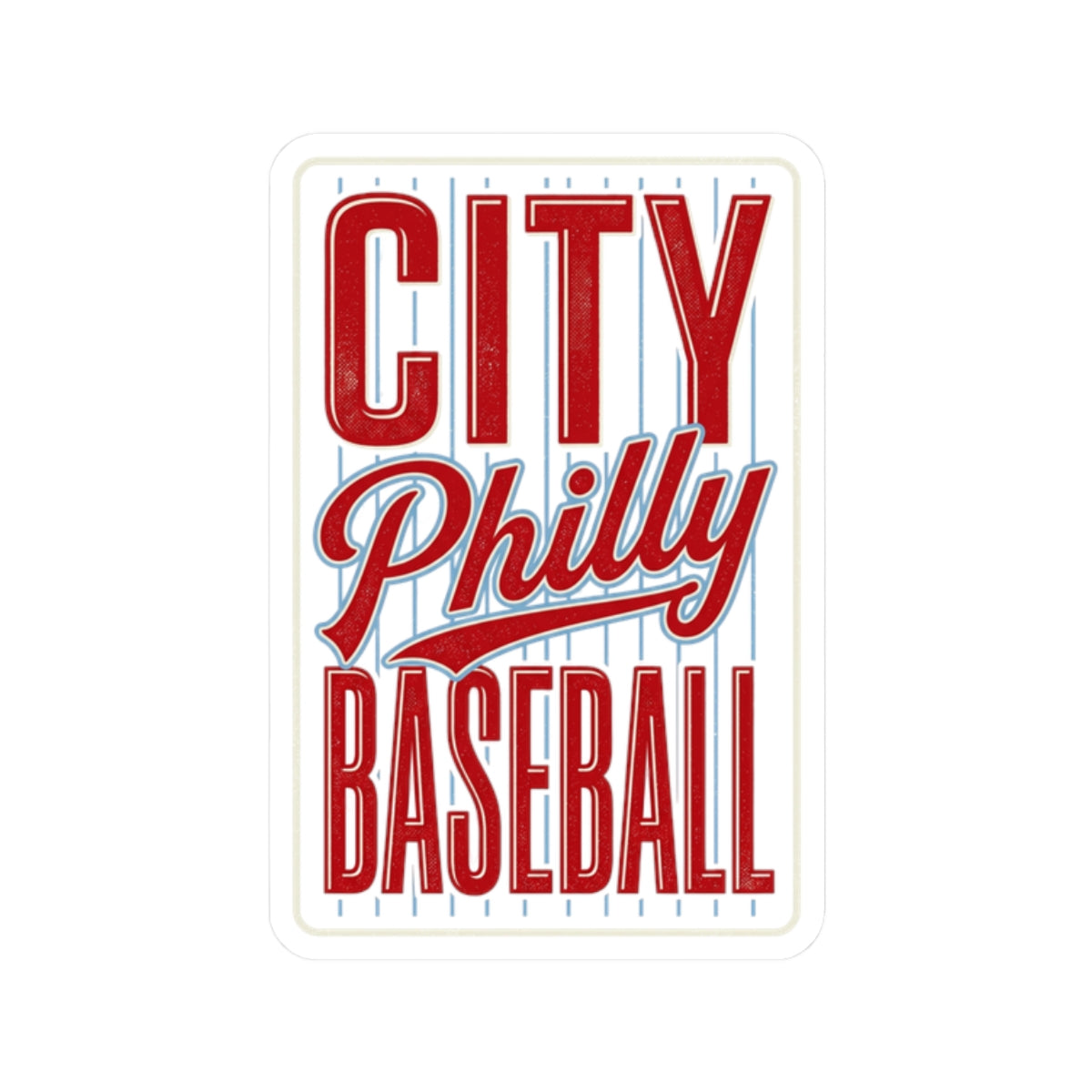 City Philly Baseball Kiss-Cut Stickers | Philadelphia Baseball Pride, Local Fan Decal