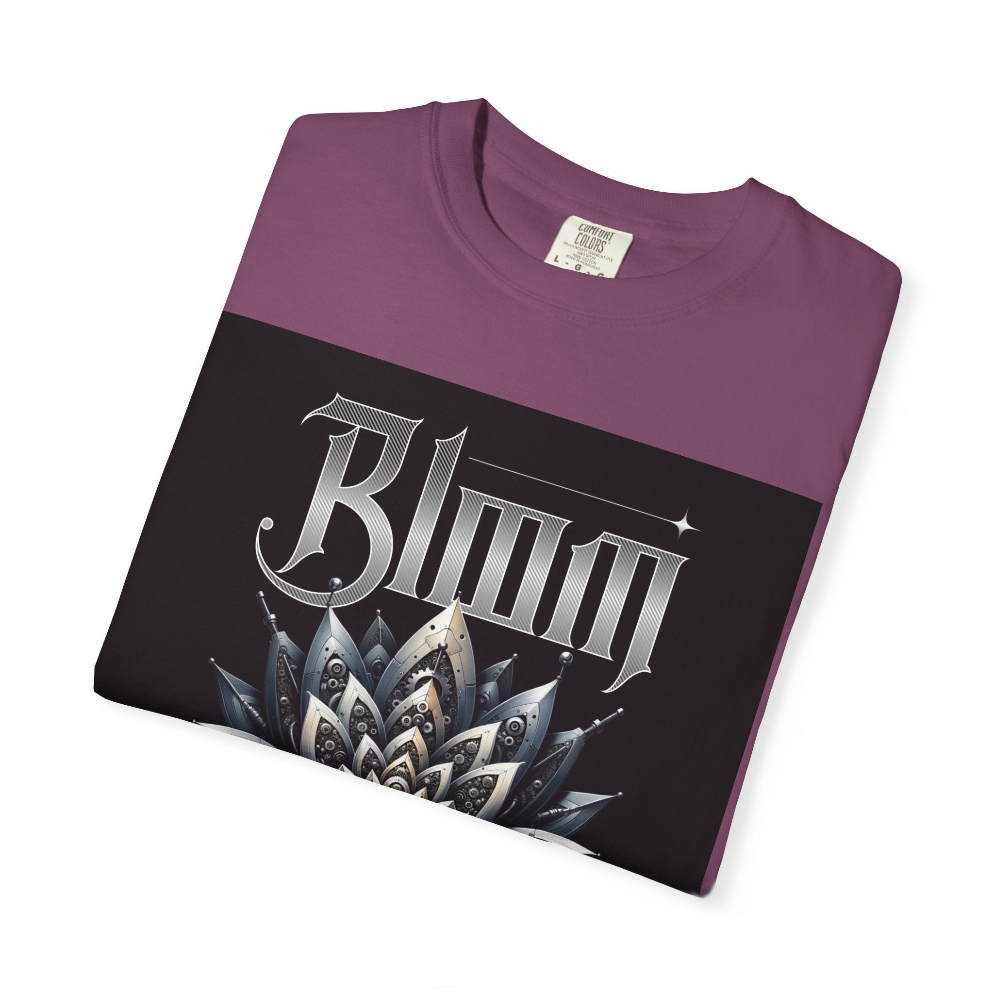 Metal Lotus Graphic T-Shirt — "Bloom" Gothic Band Poster Tee