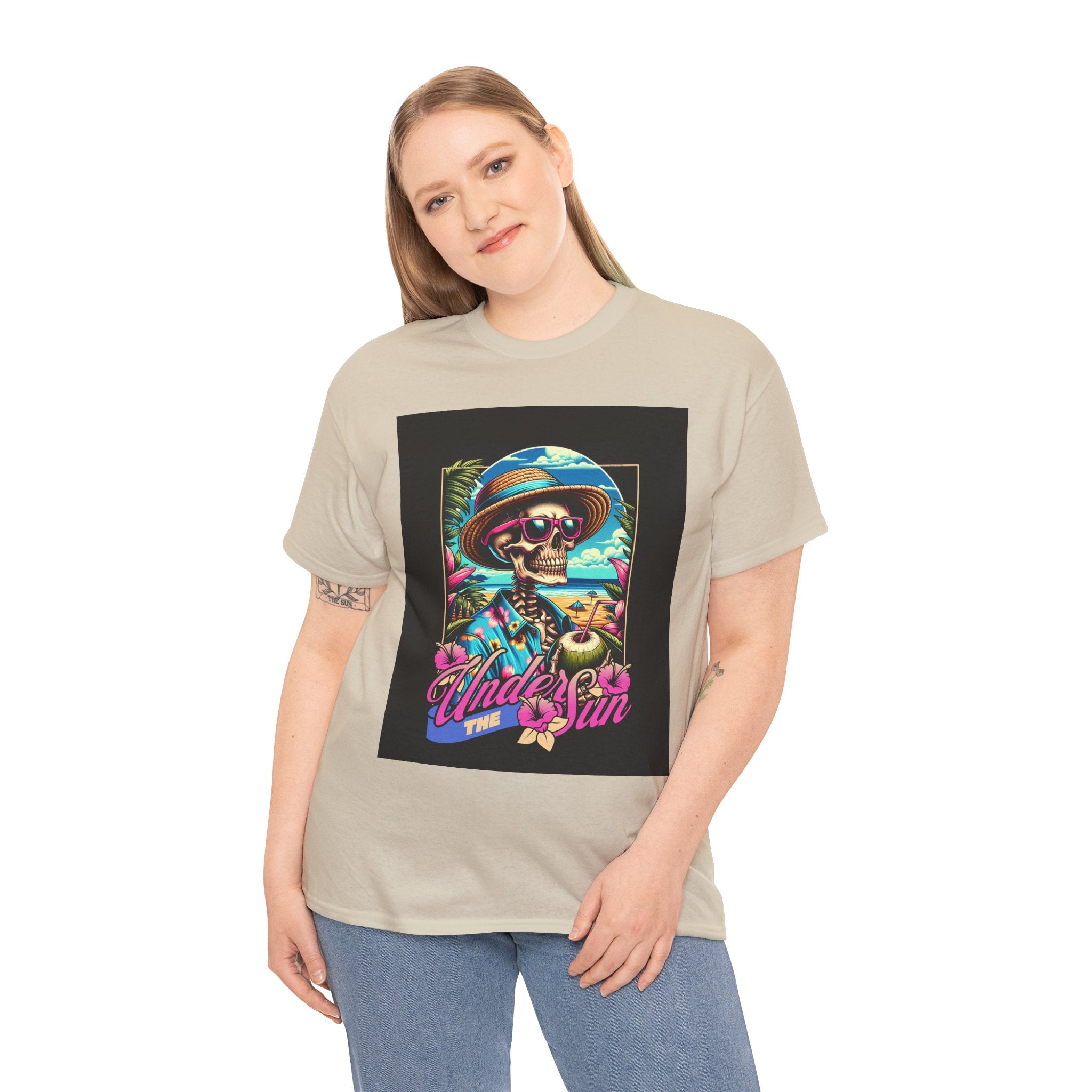Skull Beach Tee — "Under the Sun" Retro Surf Graphic T-Shirt