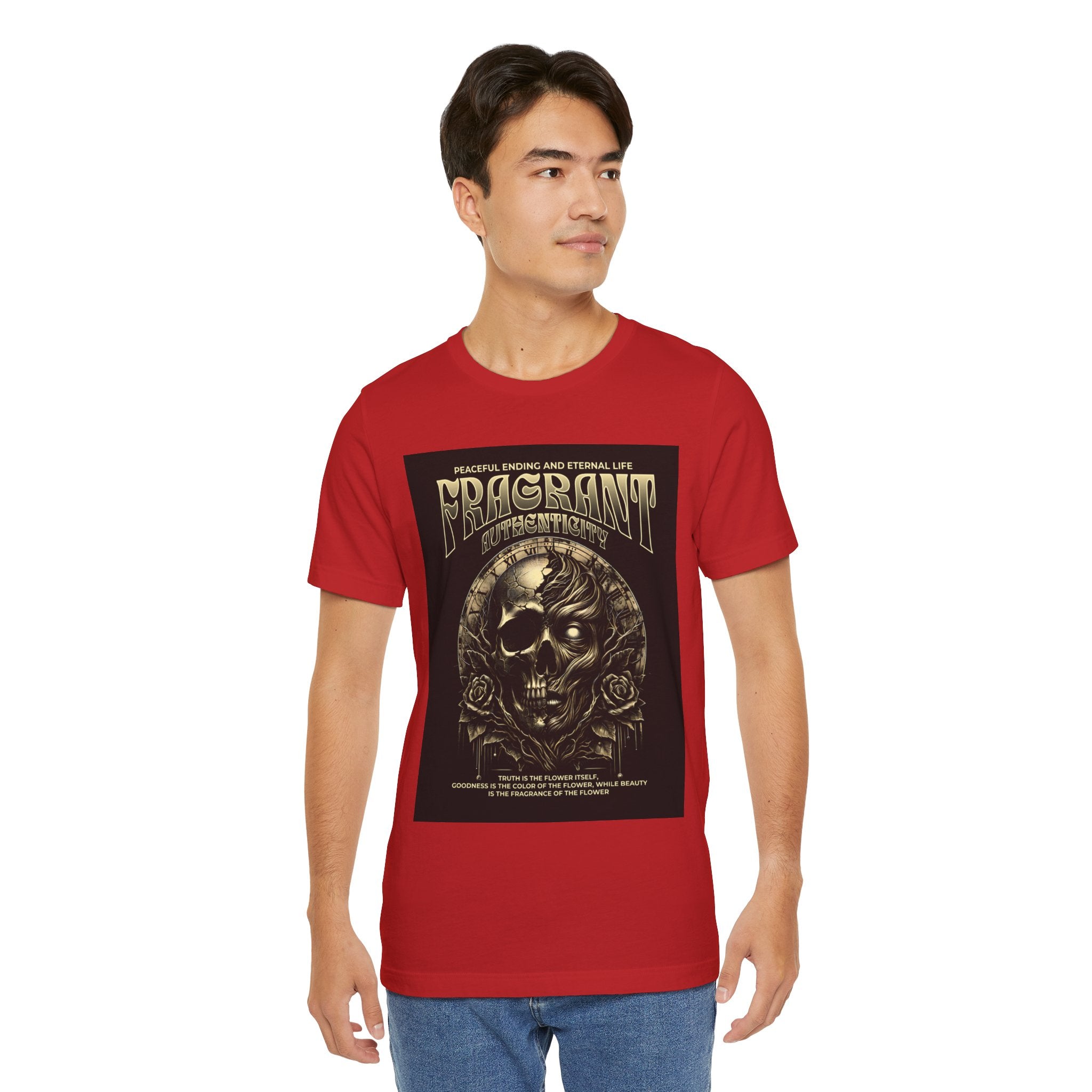 Skull & Roses Graphic Tee — "Fragrant" Vintage Gothic Band Shirt