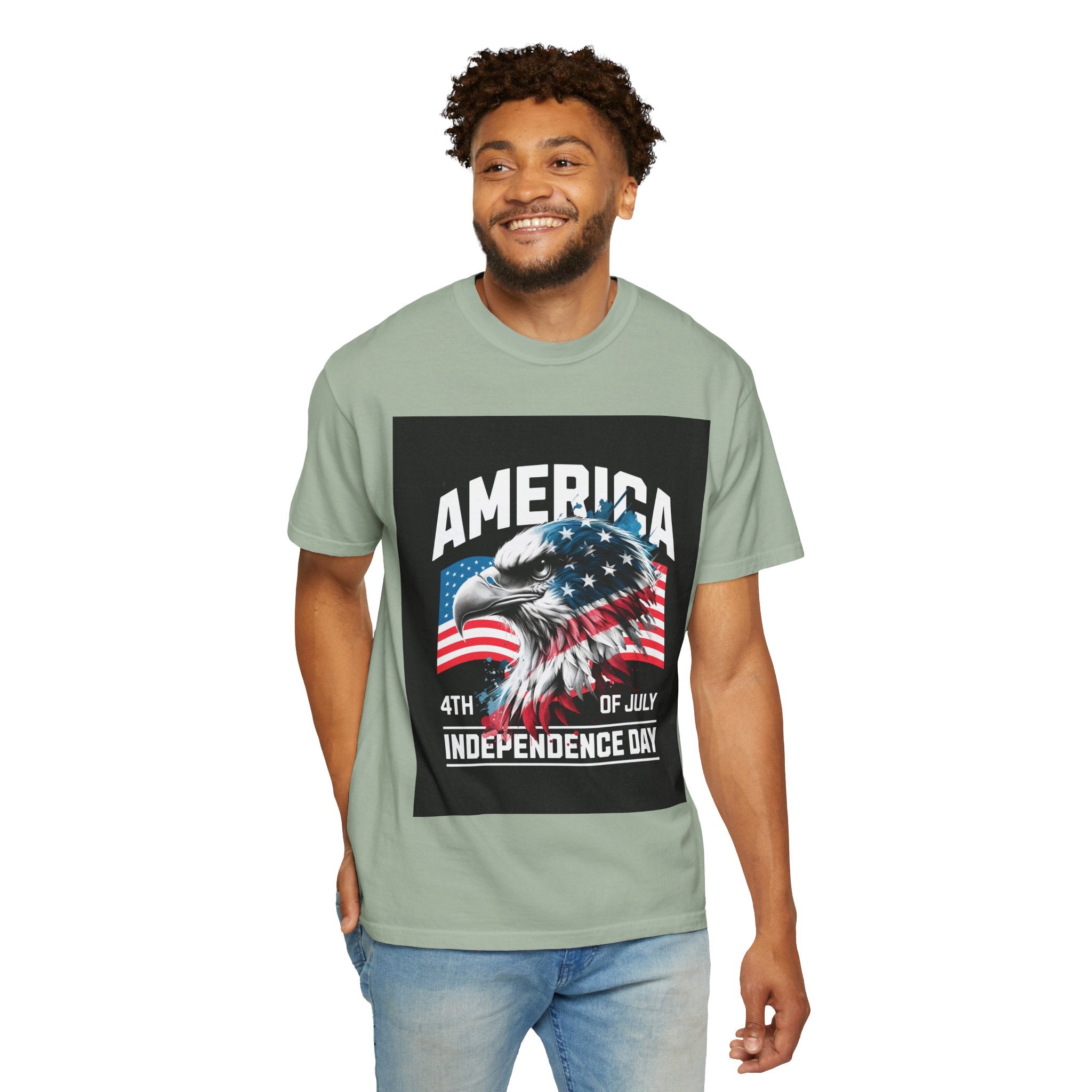 Independence Day T-shirt — 'America' Eagle Flag 4th of July Tee