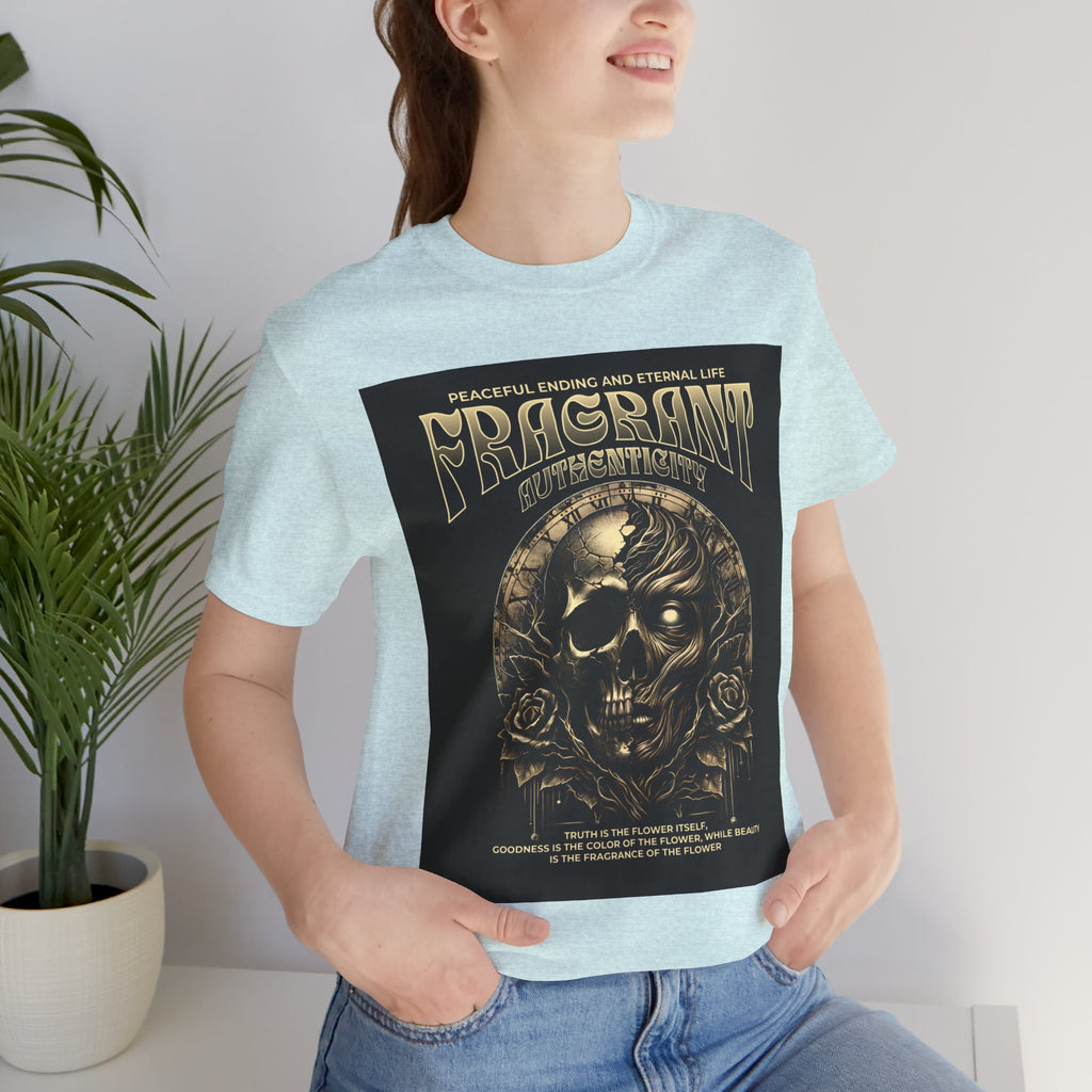 Skull & Roses Graphic Tee — "Fragrant" Vintage Gothic Band Shirt