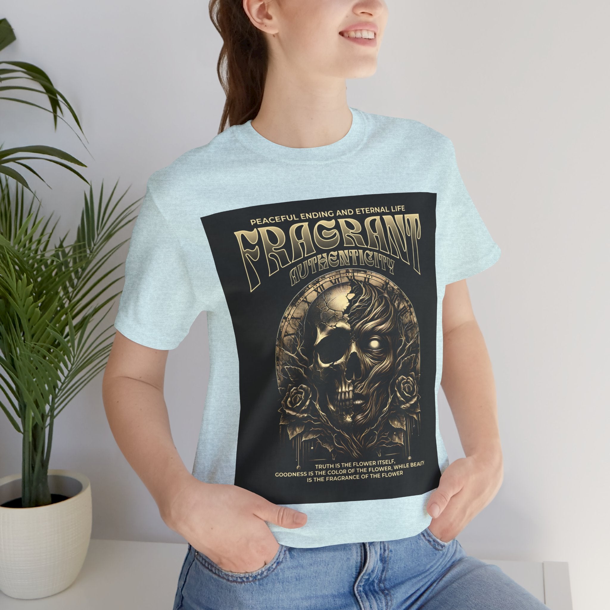 Skull & Roses Graphic Tee — "Fragrant" Vintage Gothic Band Shirt