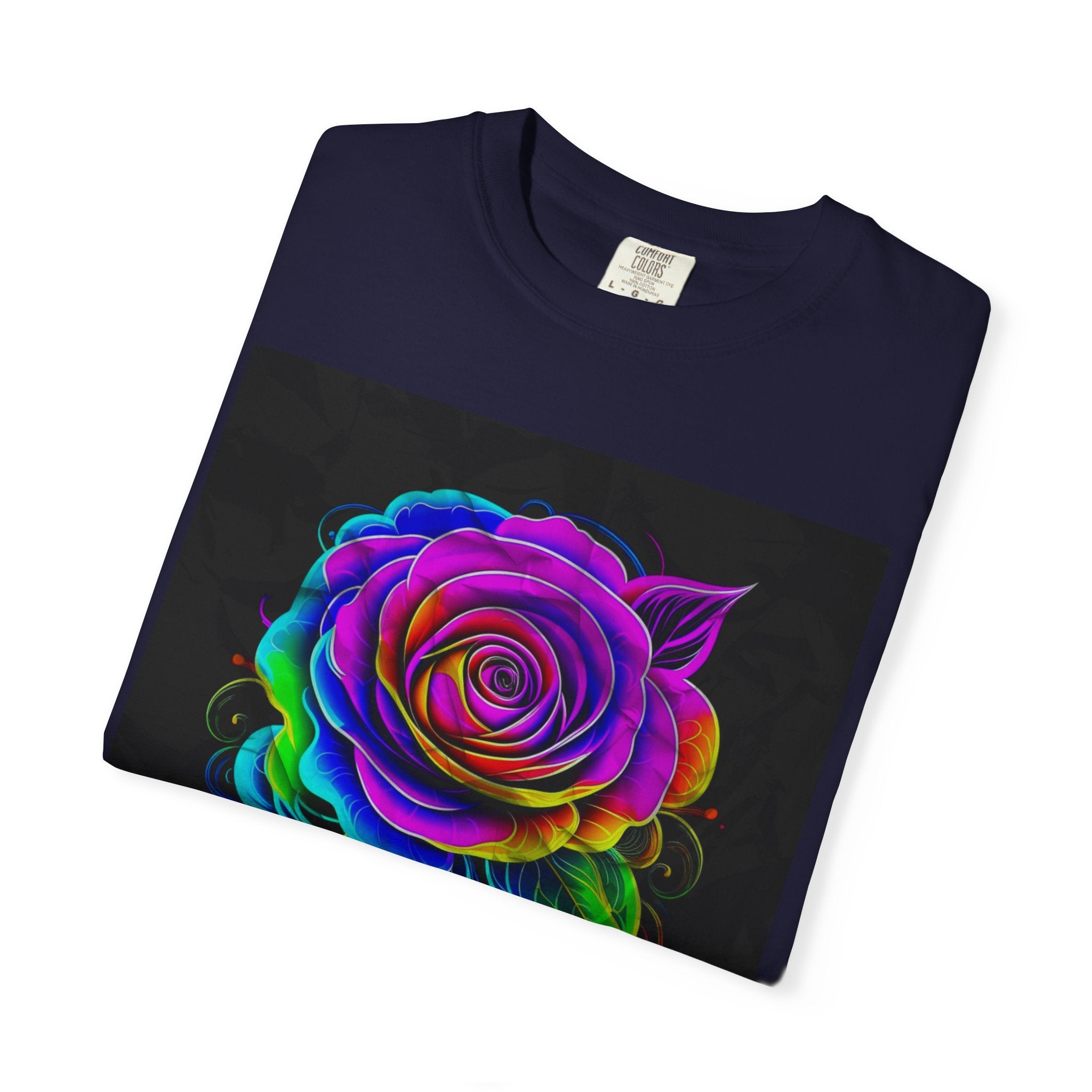 Fragrant Rainbow Rose T-Shirt — Vibrant Floral Graphic Tee
