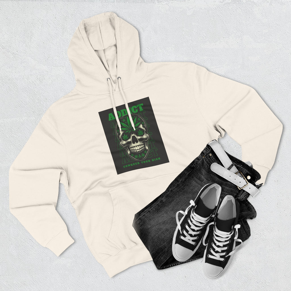 Skull & Snake Hoodie — "Addict" Graphic Pullover