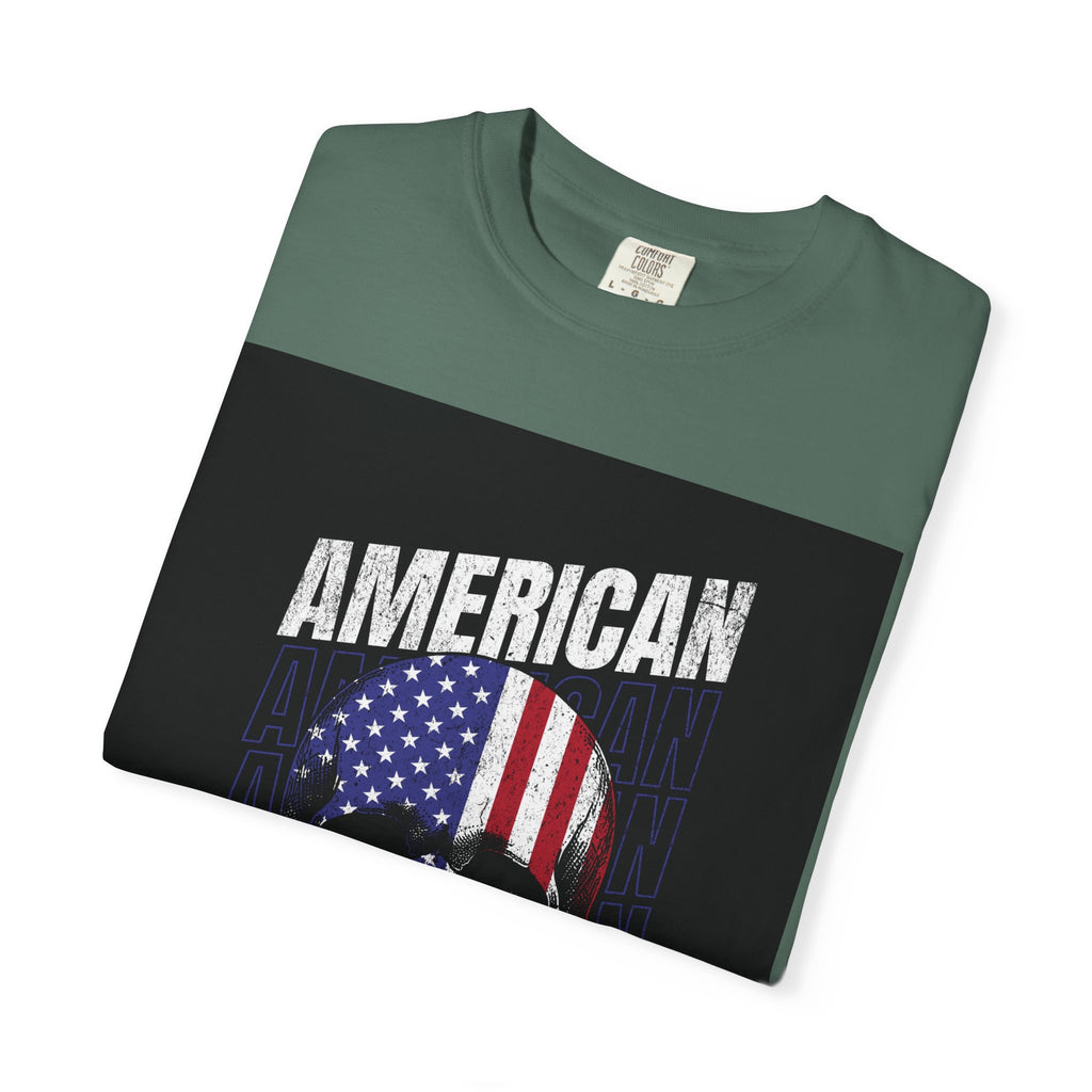 American Skull Flag T-Shirt — "American Forever" Patriotic Graphic Tee
