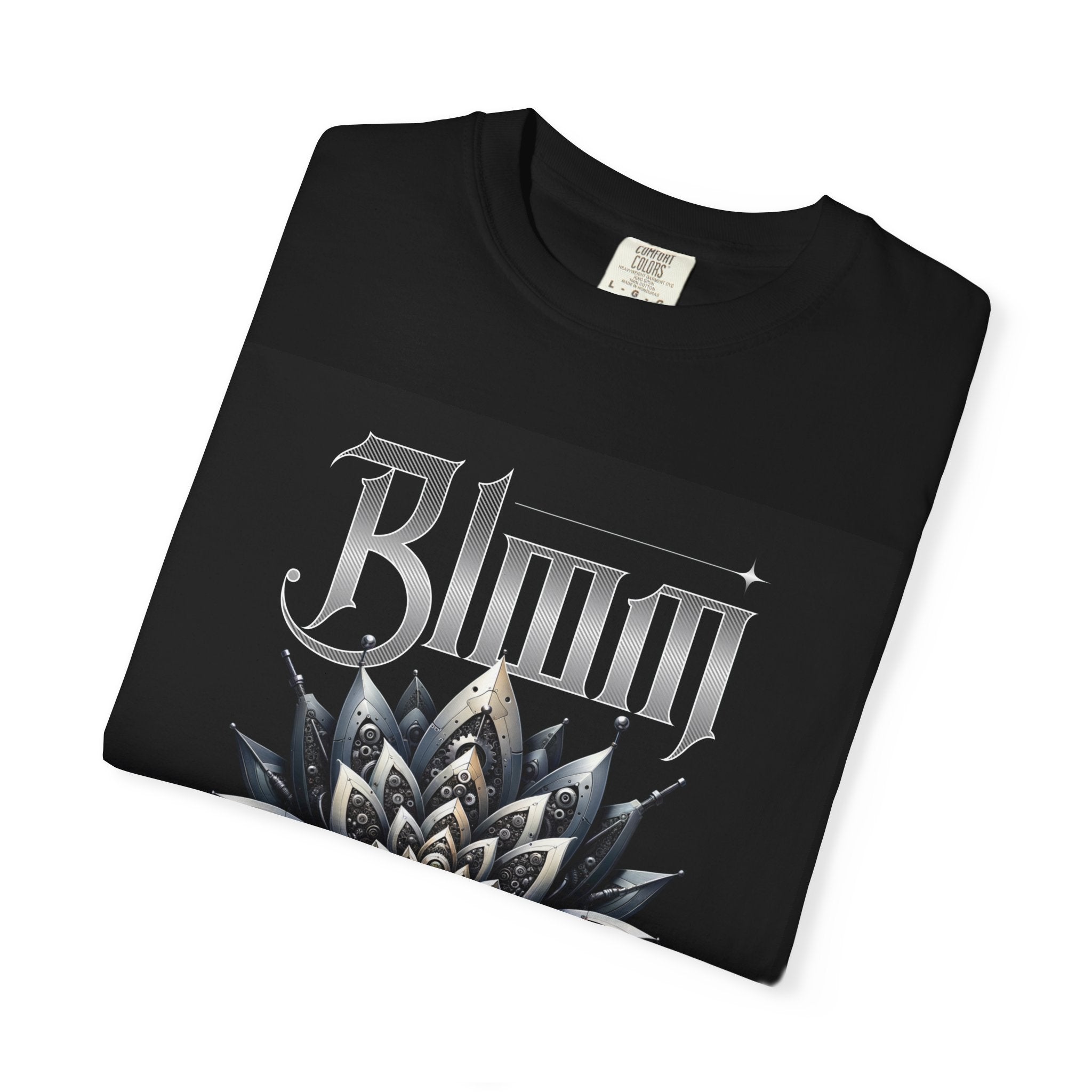 Metal Lotus Graphic T-Shirt — "Bloom" Gothic Band Poster Tee