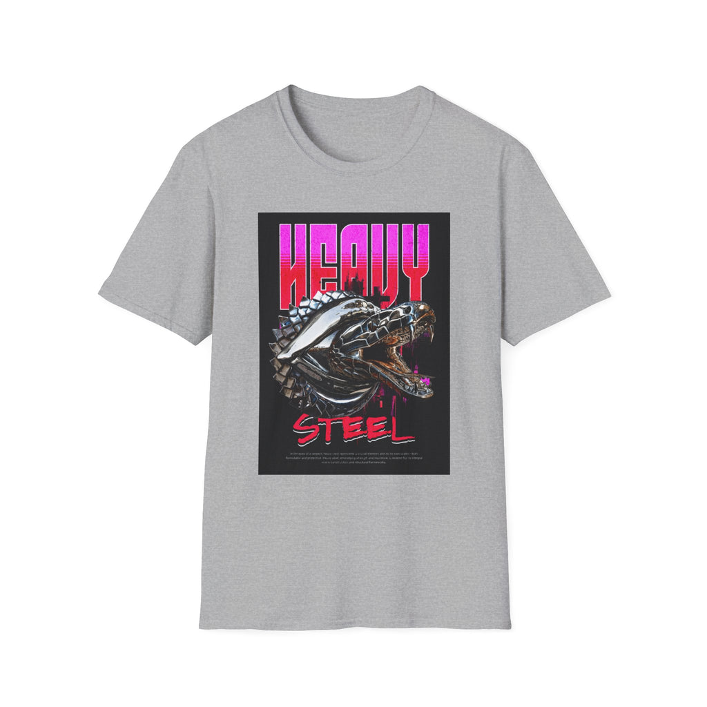 Heavy Steel T-Shirt — Retro Motorcycle Skull Graphic Tee