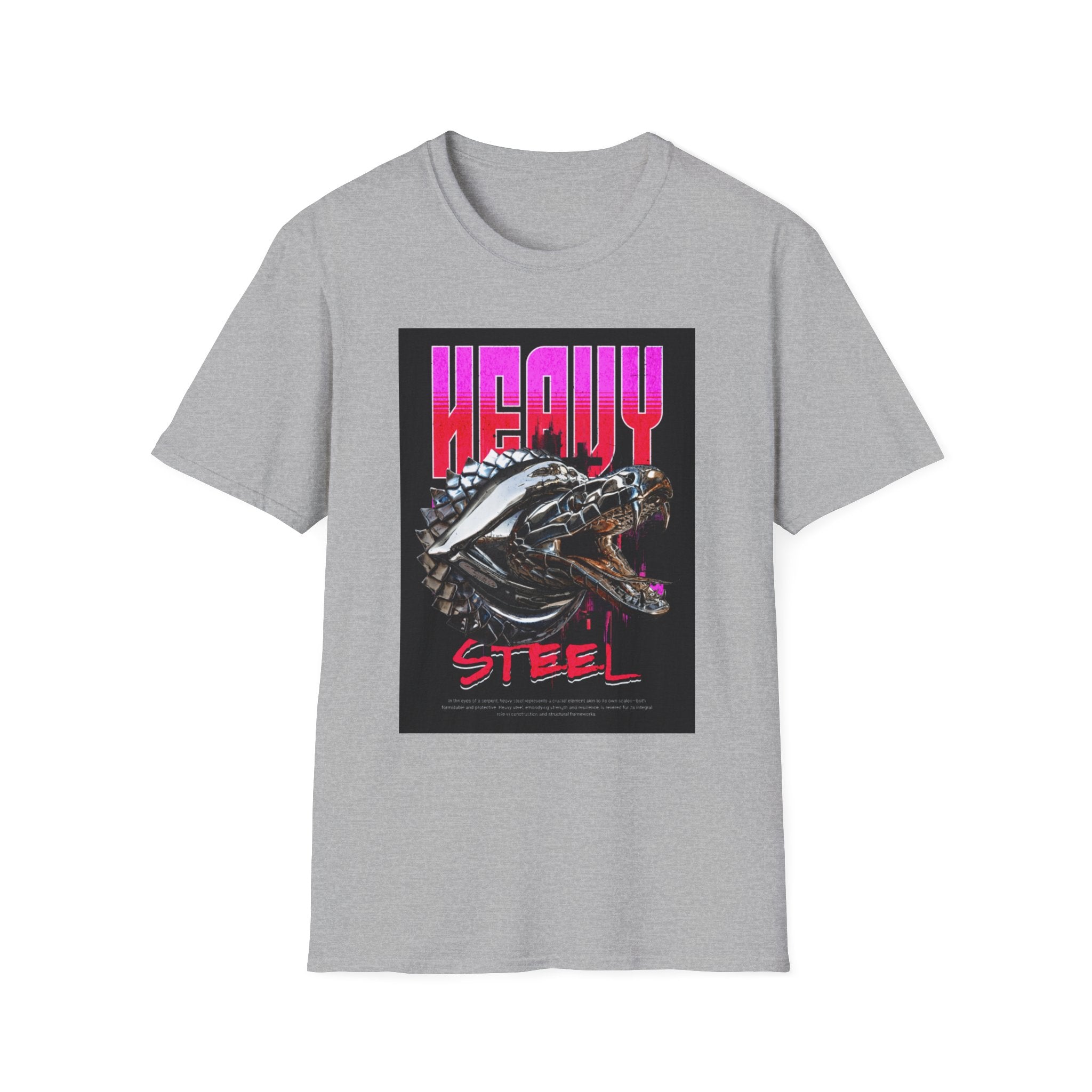 Heavy Steel T-Shirt — Retro Motorcycle Skull Graphic Tee