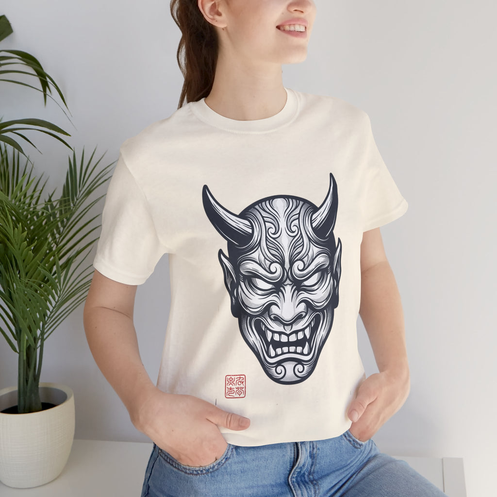 Demon Hannya Mask T‑Shirt — Japanese Oni Tattoo Graphic Tee