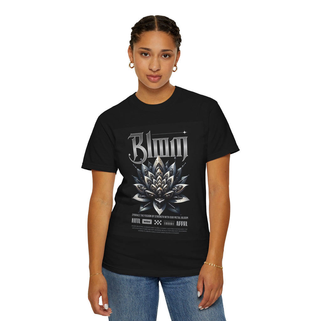 Metal Lotus Graphic T-Shirt — "Bloom" Gothic Band Poster Tee