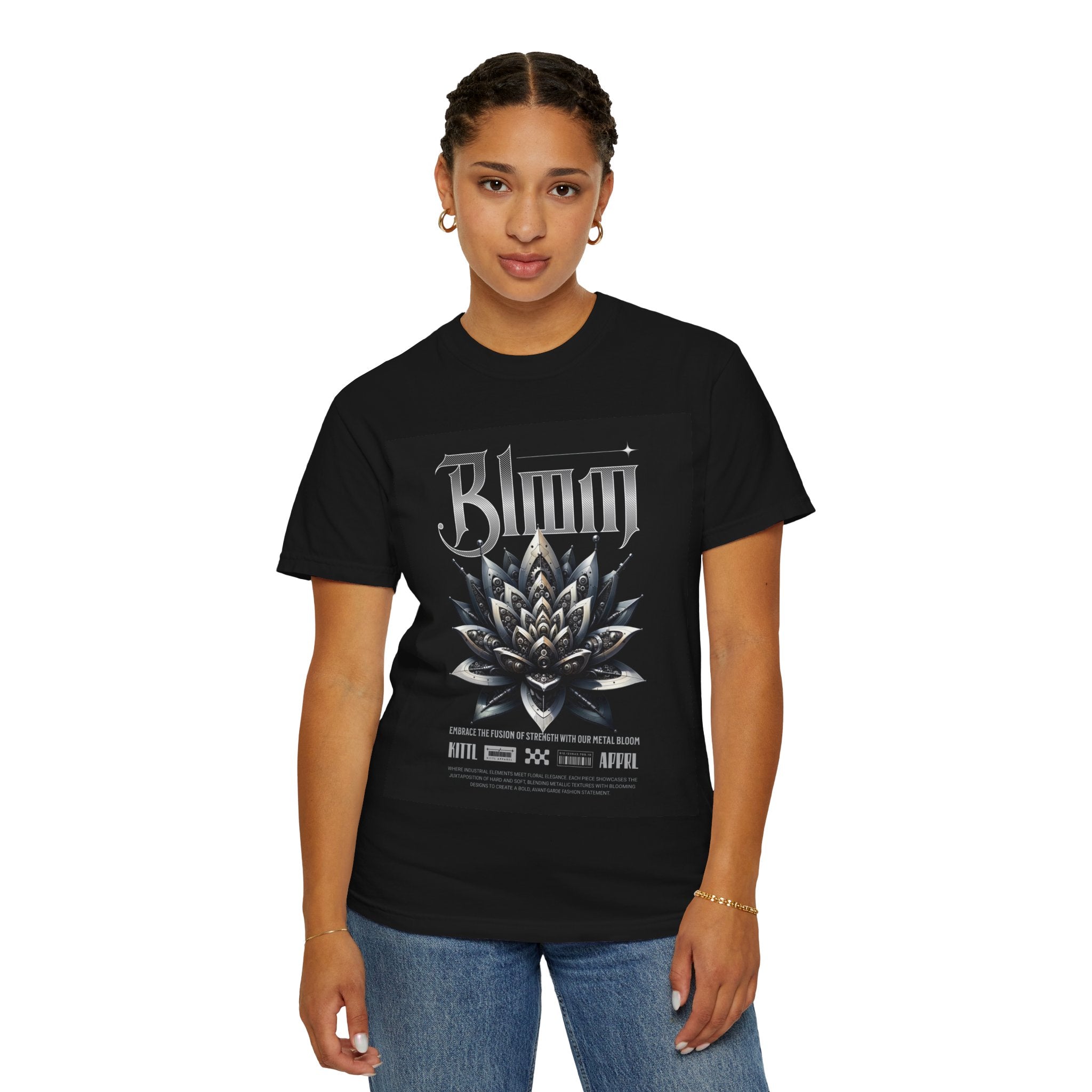 Metal Lotus Graphic T-Shirt — "Bloom" Gothic Band Poster Tee