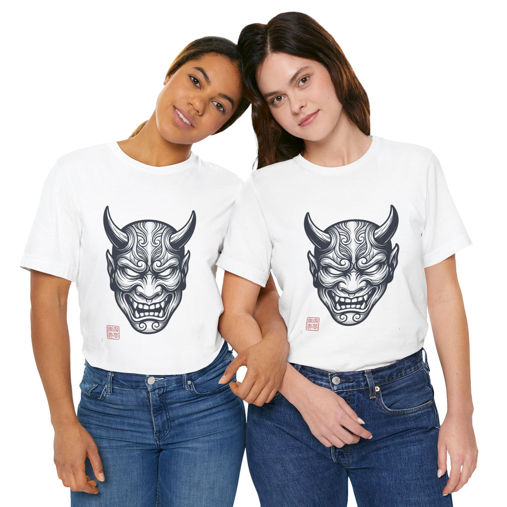 Demon Hannya Mask T‑Shirt — Japanese Oni Tattoo Graphic Tee