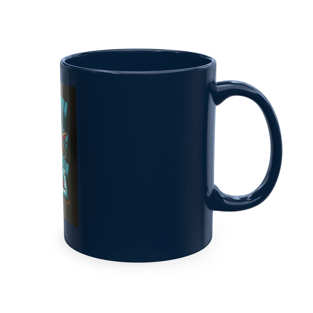 Skull 'Energy' Ceramic Coffee Mug — Retro Skeleton with Drink Design