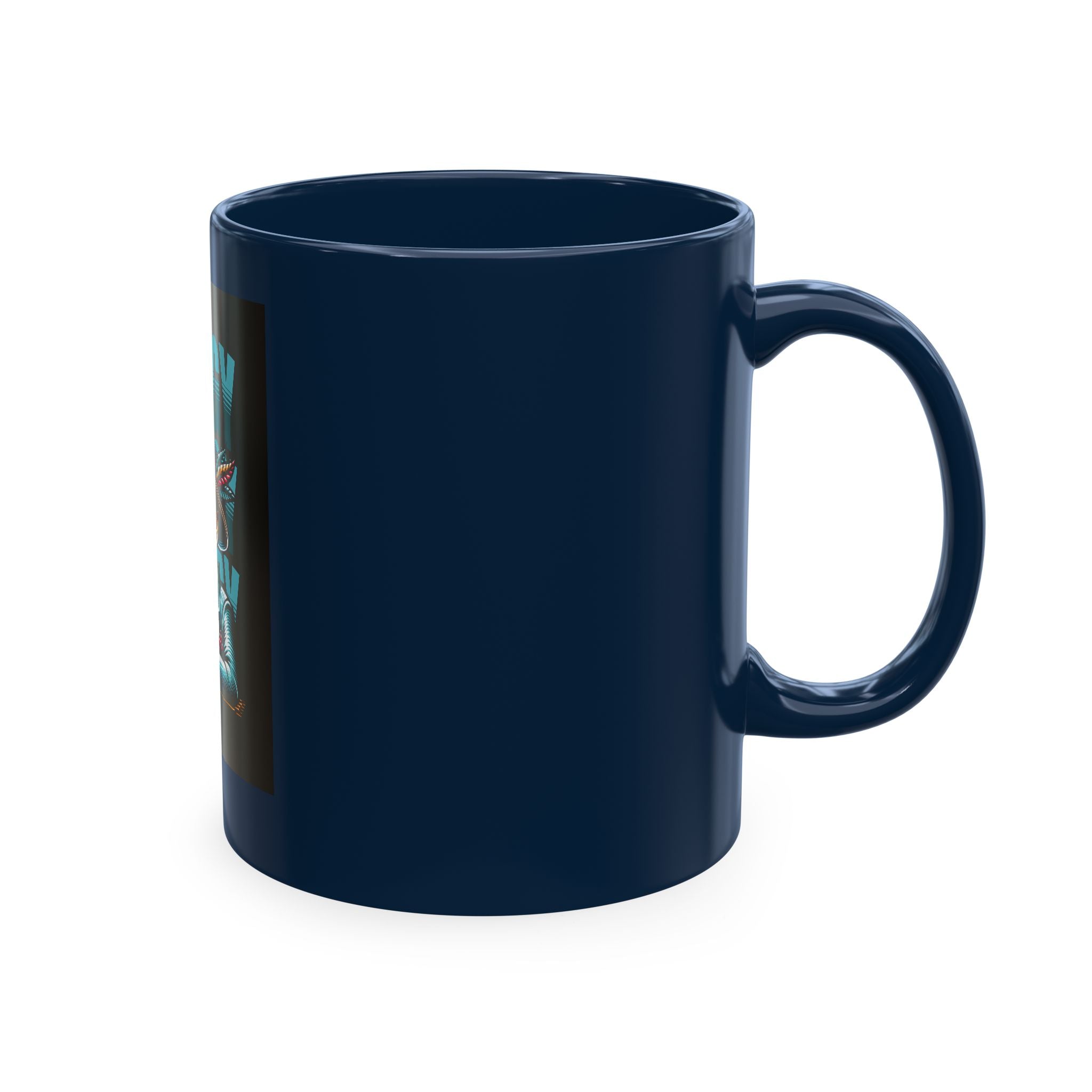 Skull 'Energy' Ceramic Coffee Mug — Retro Skeleton with Drink Design