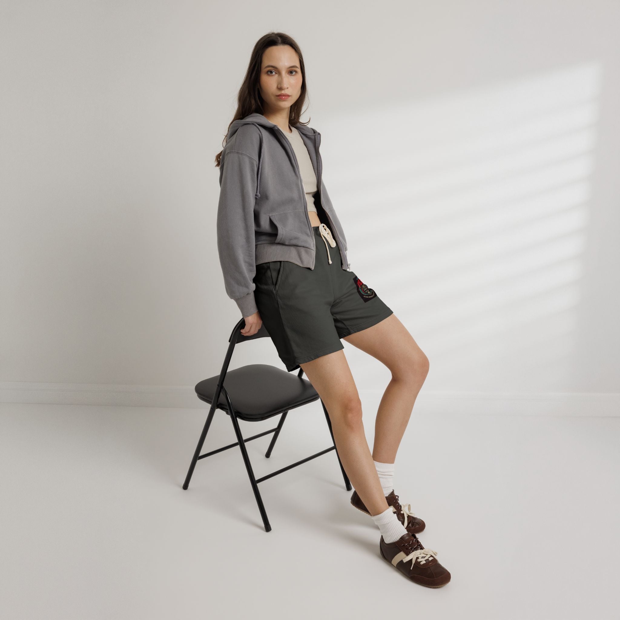 Fleece Sweat Shorts — 'House of Perks' Vintage Patch Lounge Shorts