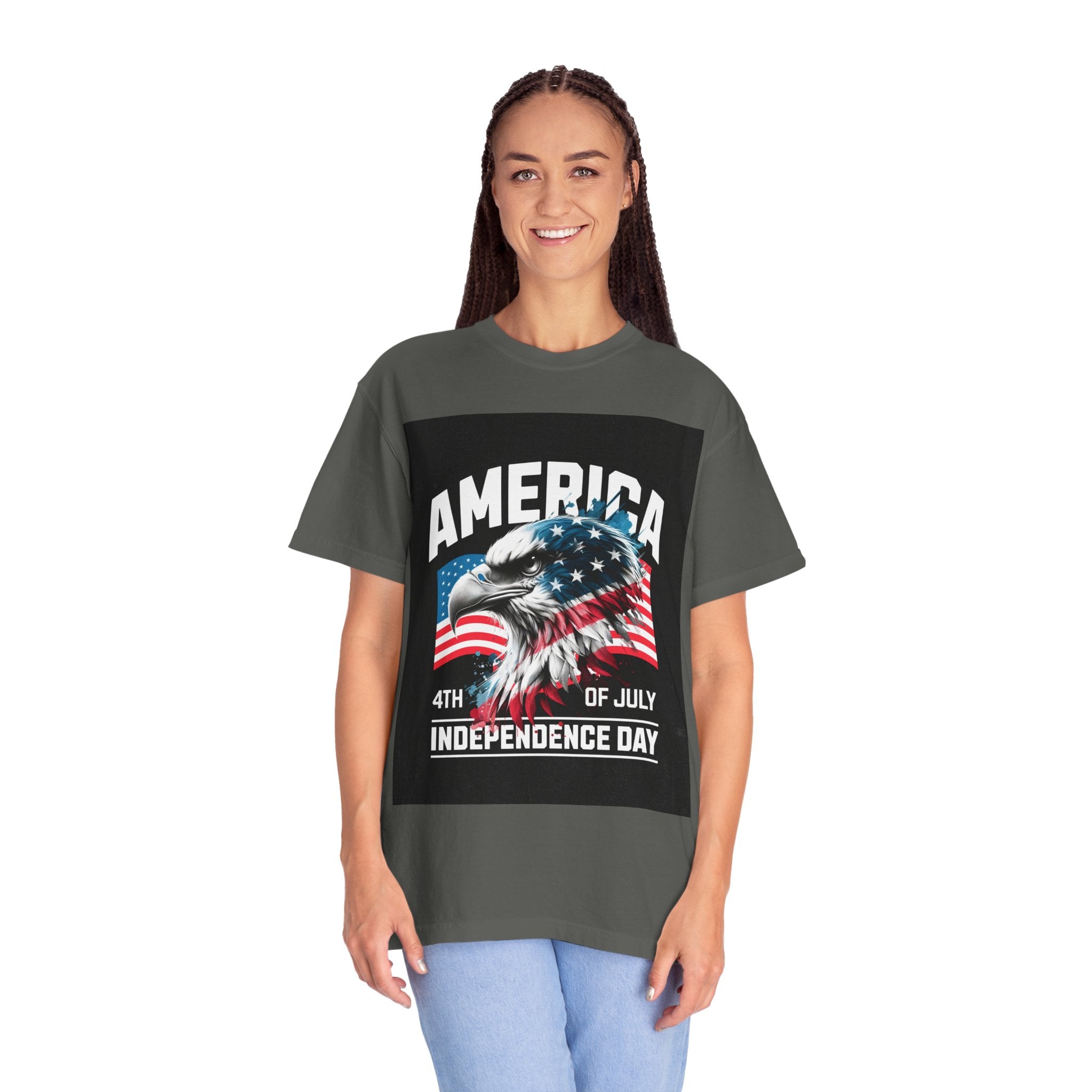 Independence Day T-shirt — 'America' Eagle Flag 4th of July Tee