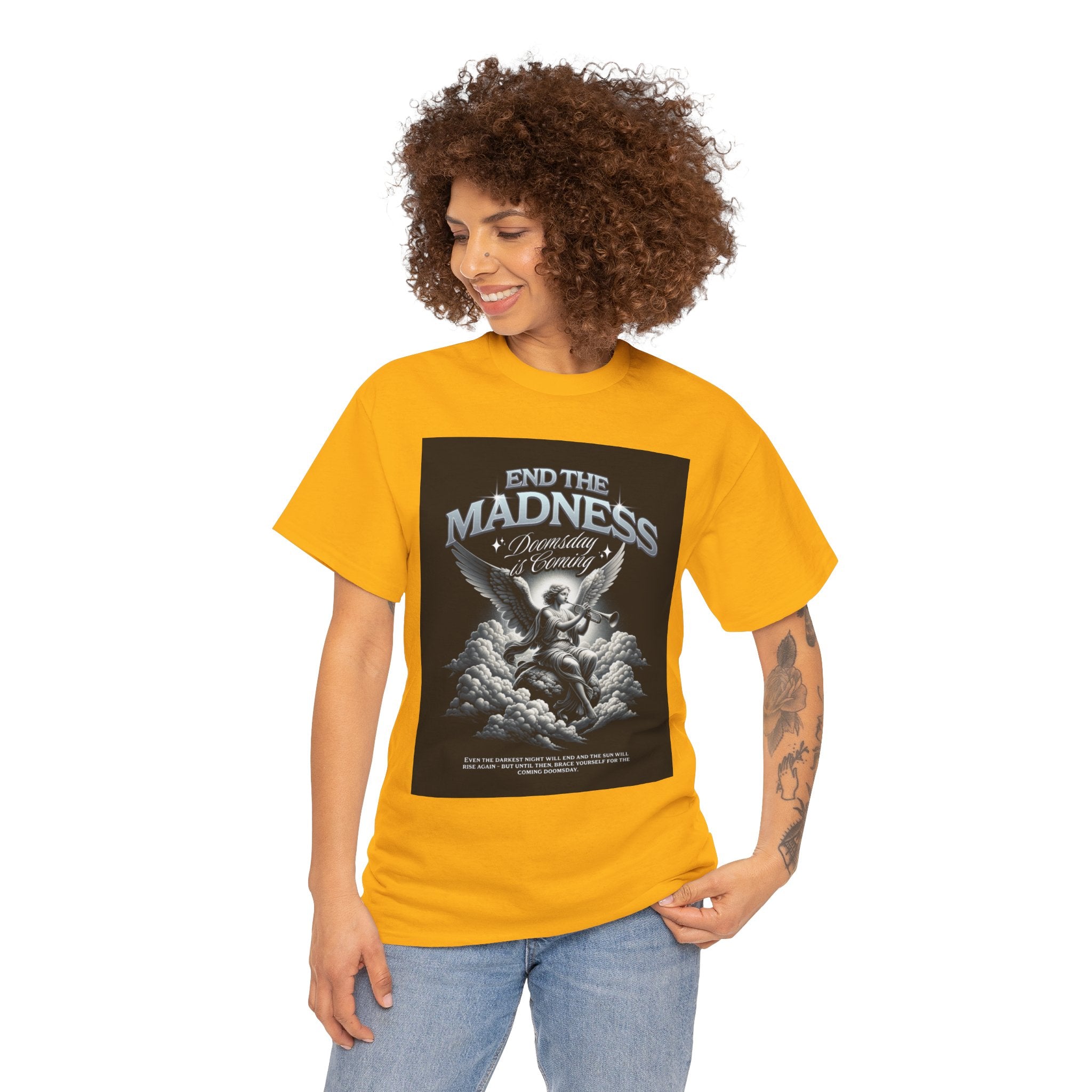End the Madness Angel Graphic Tee — Vintage Gothic Band-Style T-Shirt