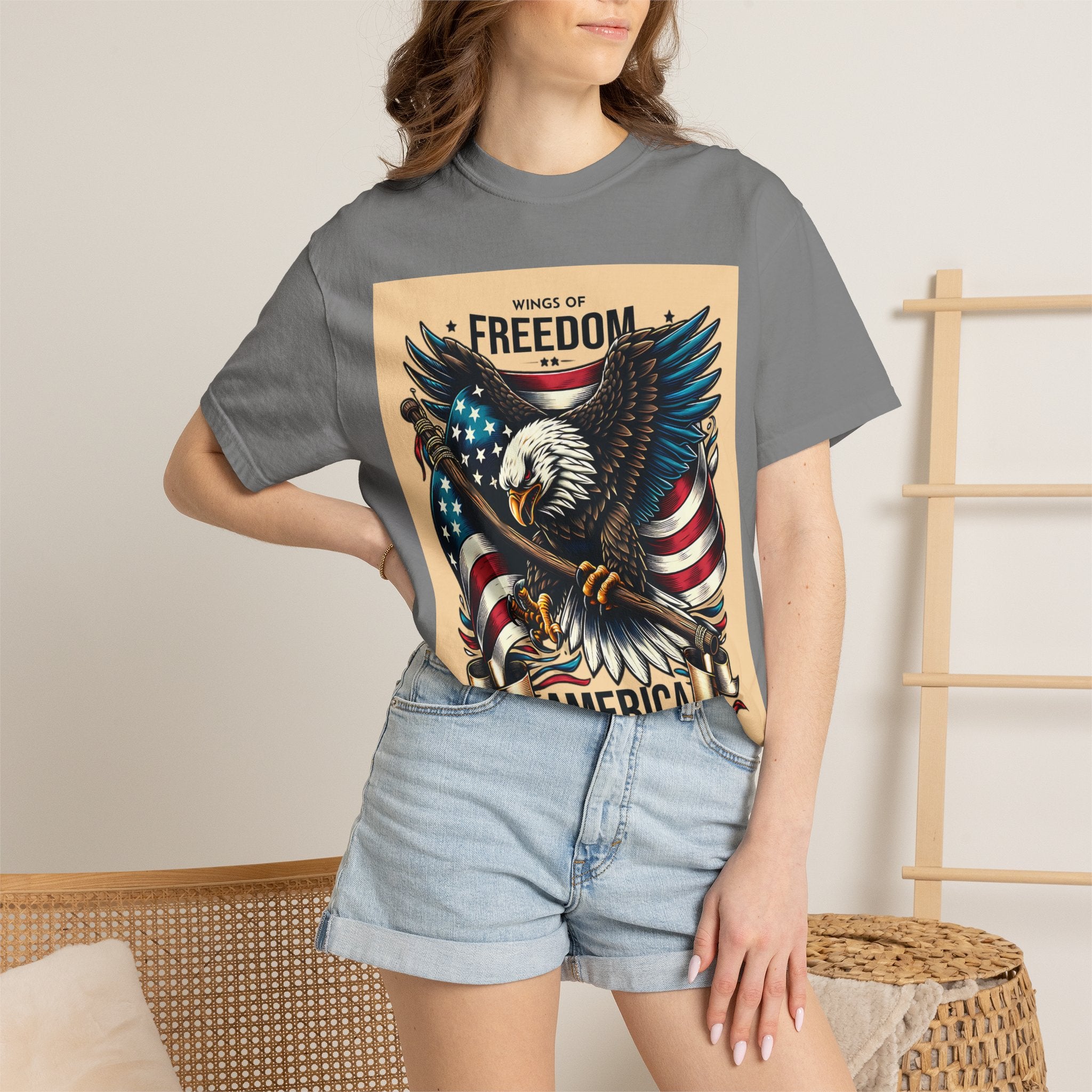 Freedom Eagle T-Shirt — Wings of America Patriotic Graphic Tee