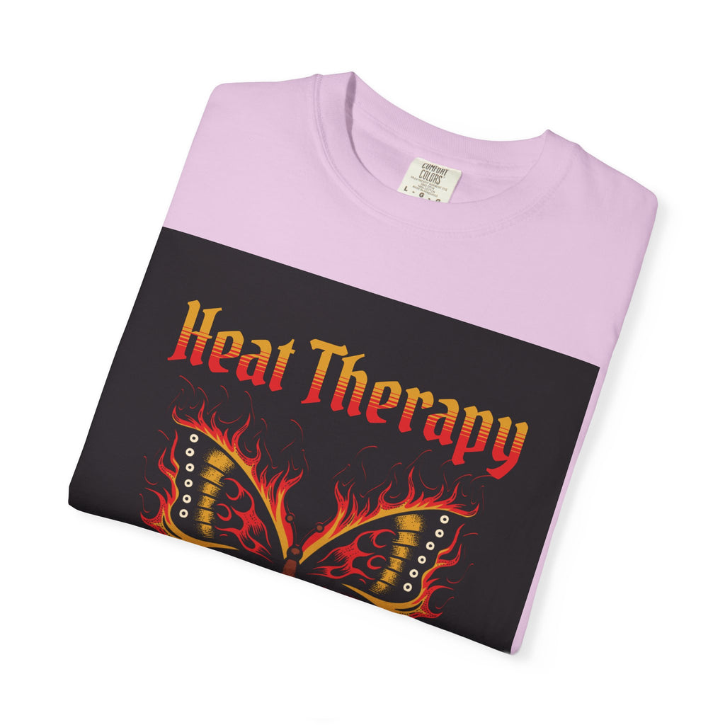 Heat Therapy Butterfly T-Shirt — Retro Floral Sunflower Design