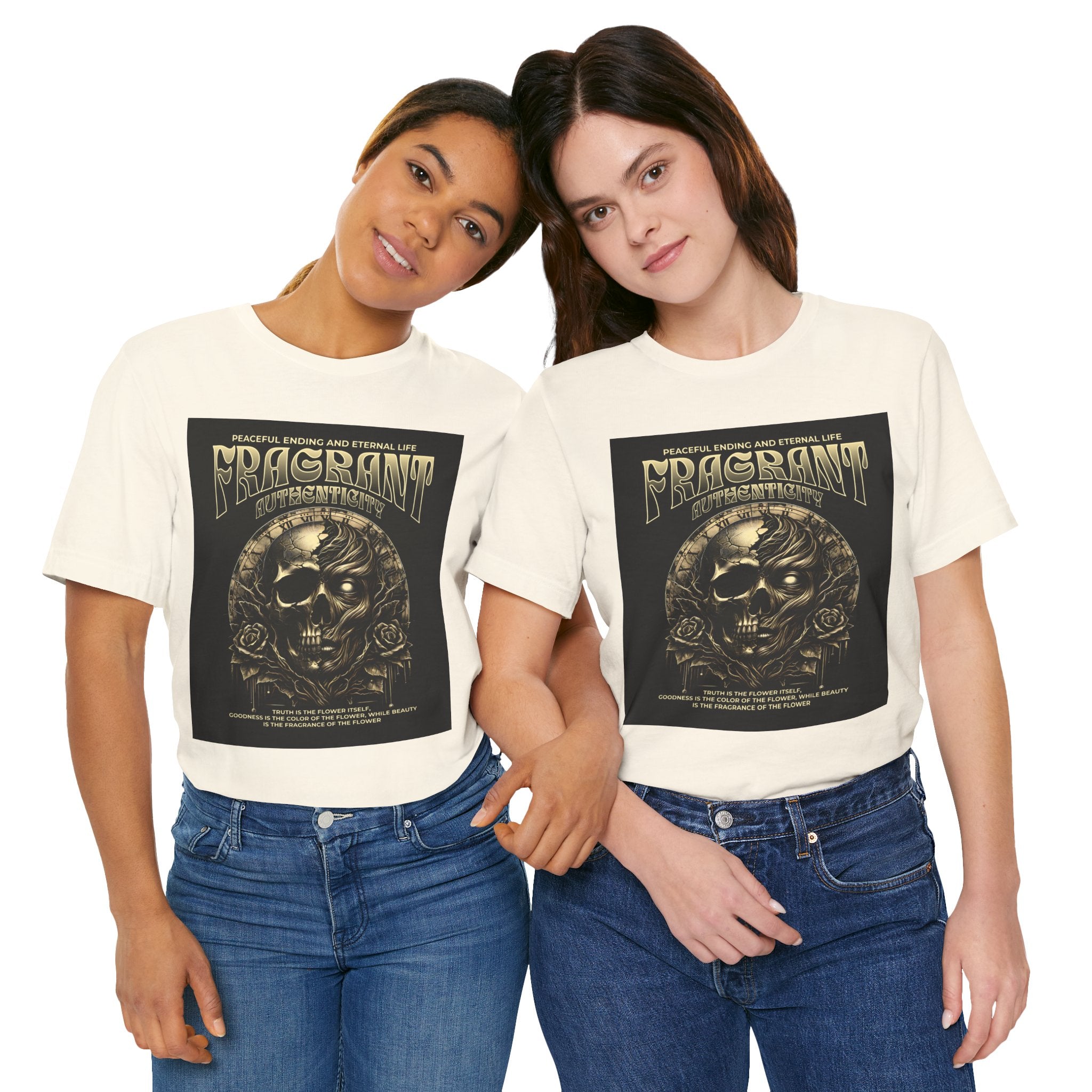 Skull & Roses Graphic Tee — "Fragrant" Vintage Gothic Band Shirt