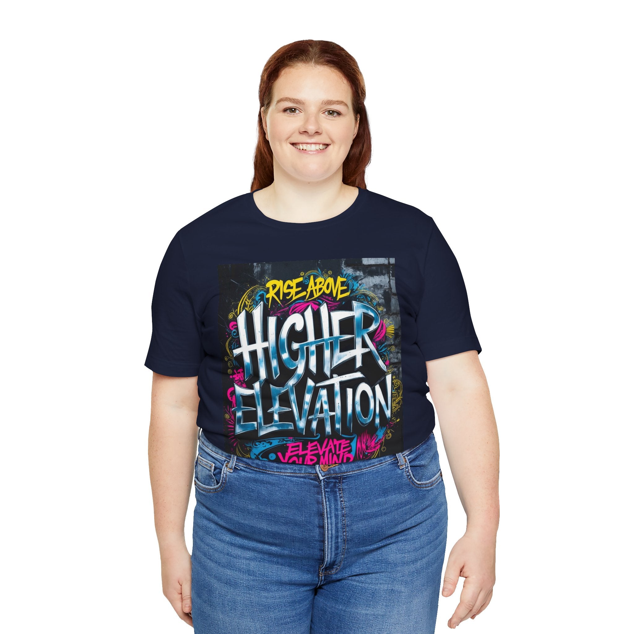 Higher Elevation Graffiti T-Shirt — "Rise Above, Elevate Your Mind"