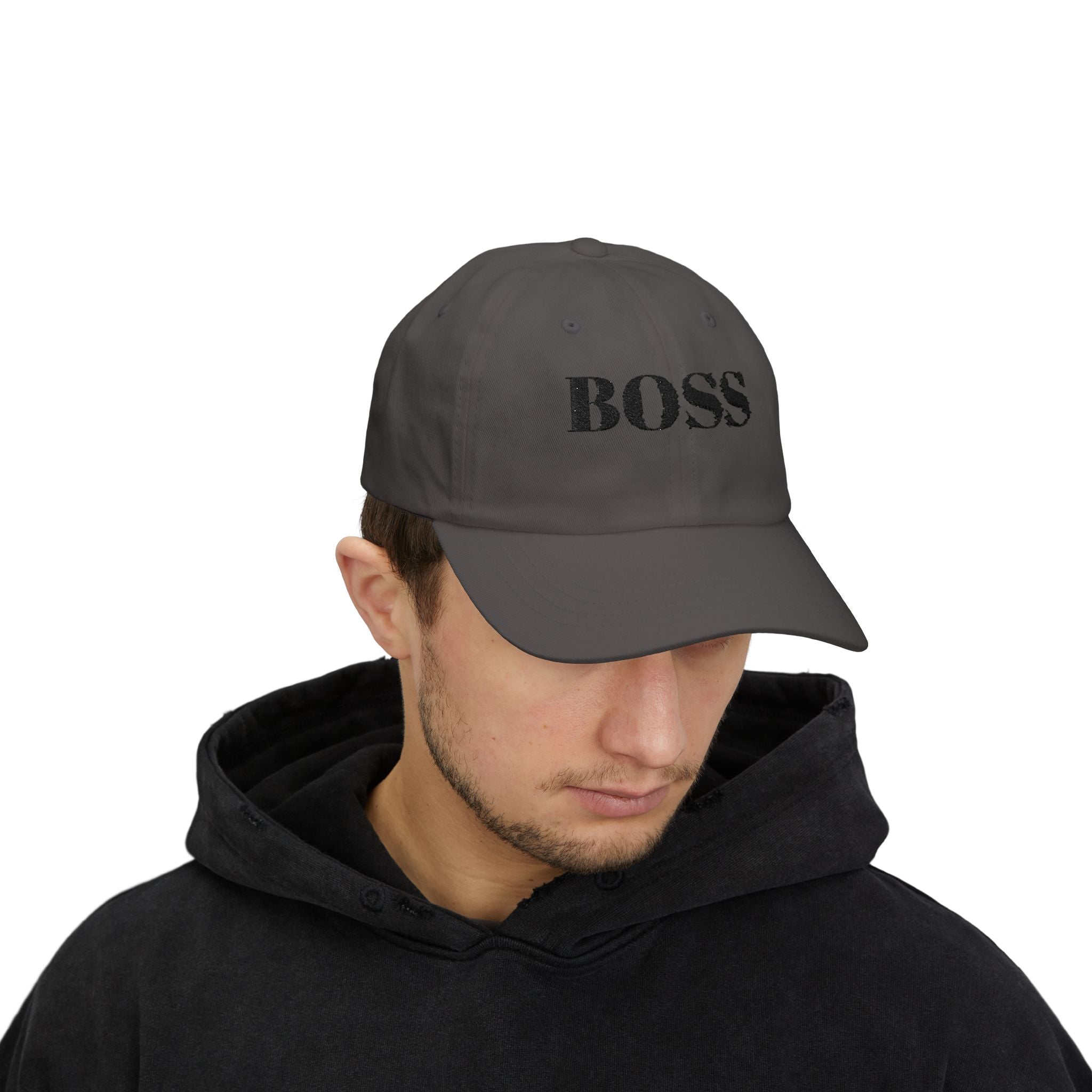 BOSS Embroidered Dad Cap - Classic White Baseball Hat