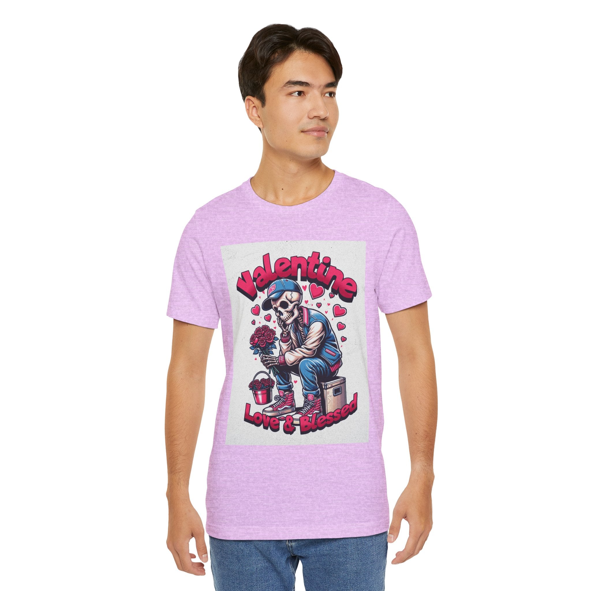Valentine Skull T-Shirt – "Love & Blessed" Gothic Valentine Tee