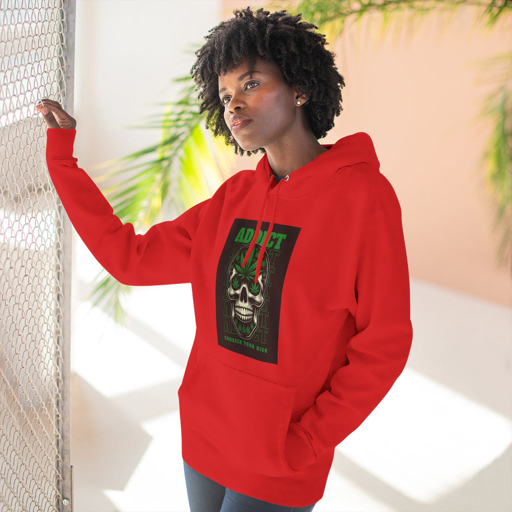 Skull & Snake Hoodie — "Addict" Graphic Pullover