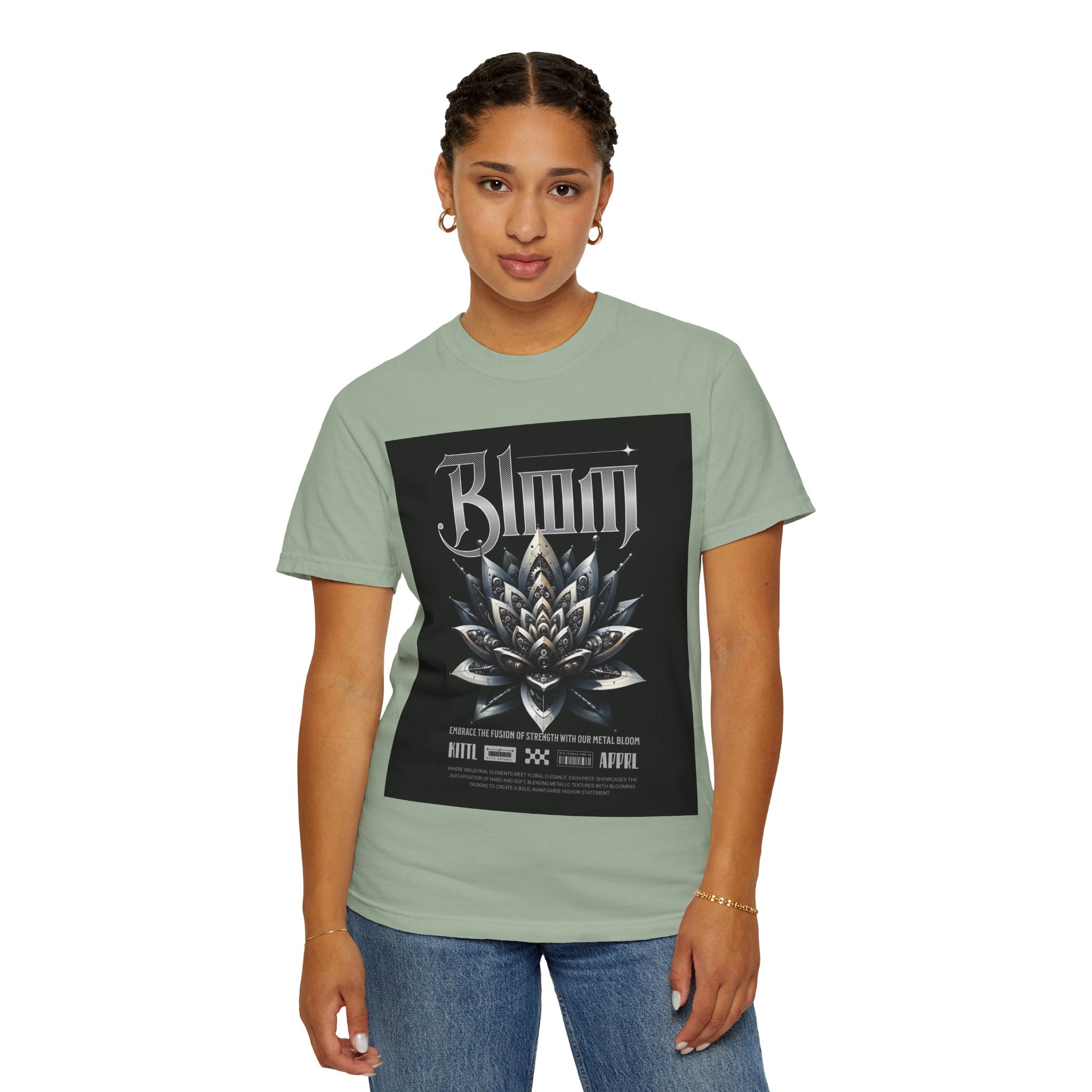 Metal Lotus Graphic T-Shirt — "Bloom" Gothic Band Poster Tee