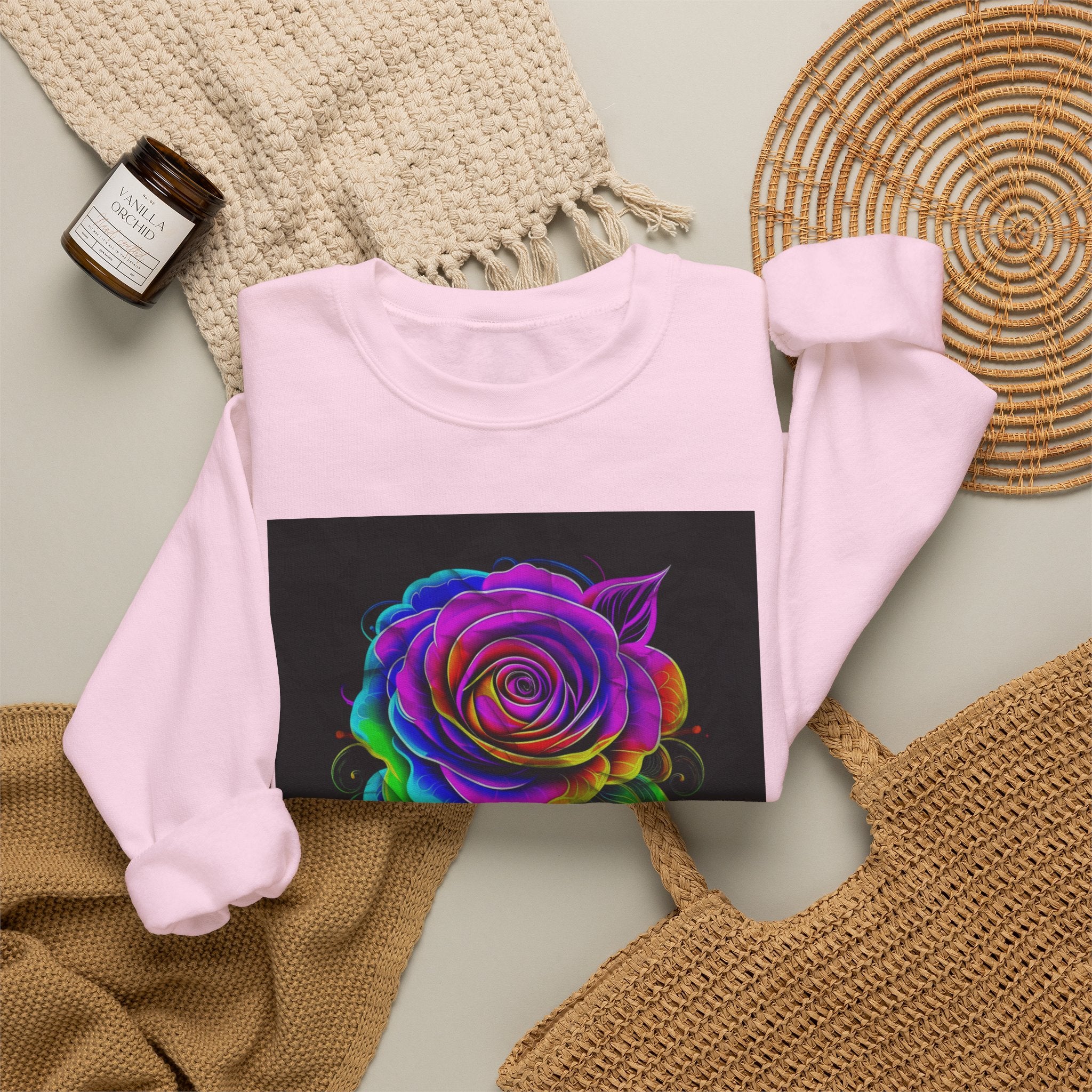 Fluorescent Rose “Fragrant” Crewneck Sweatshirt