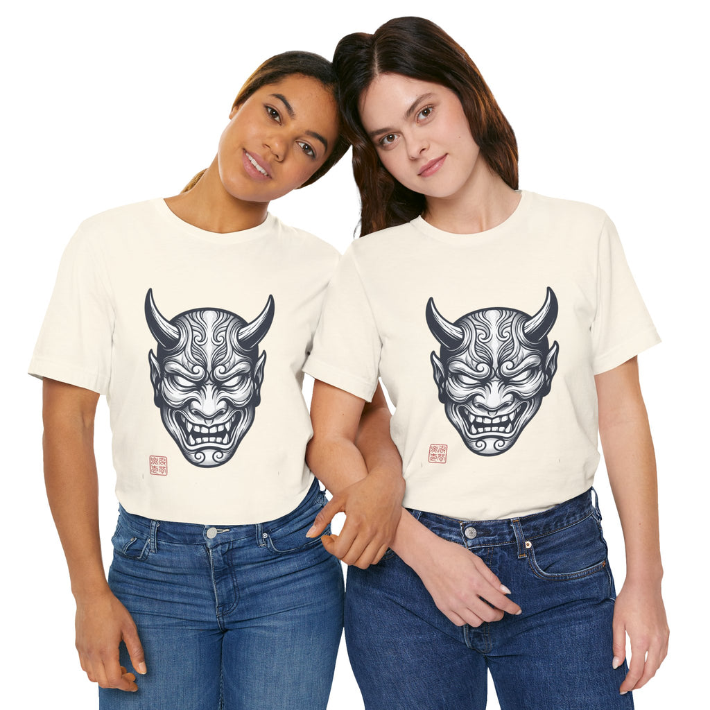 Demon Hannya Mask T‑Shirt — Japanese Oni Tattoo Graphic Tee
