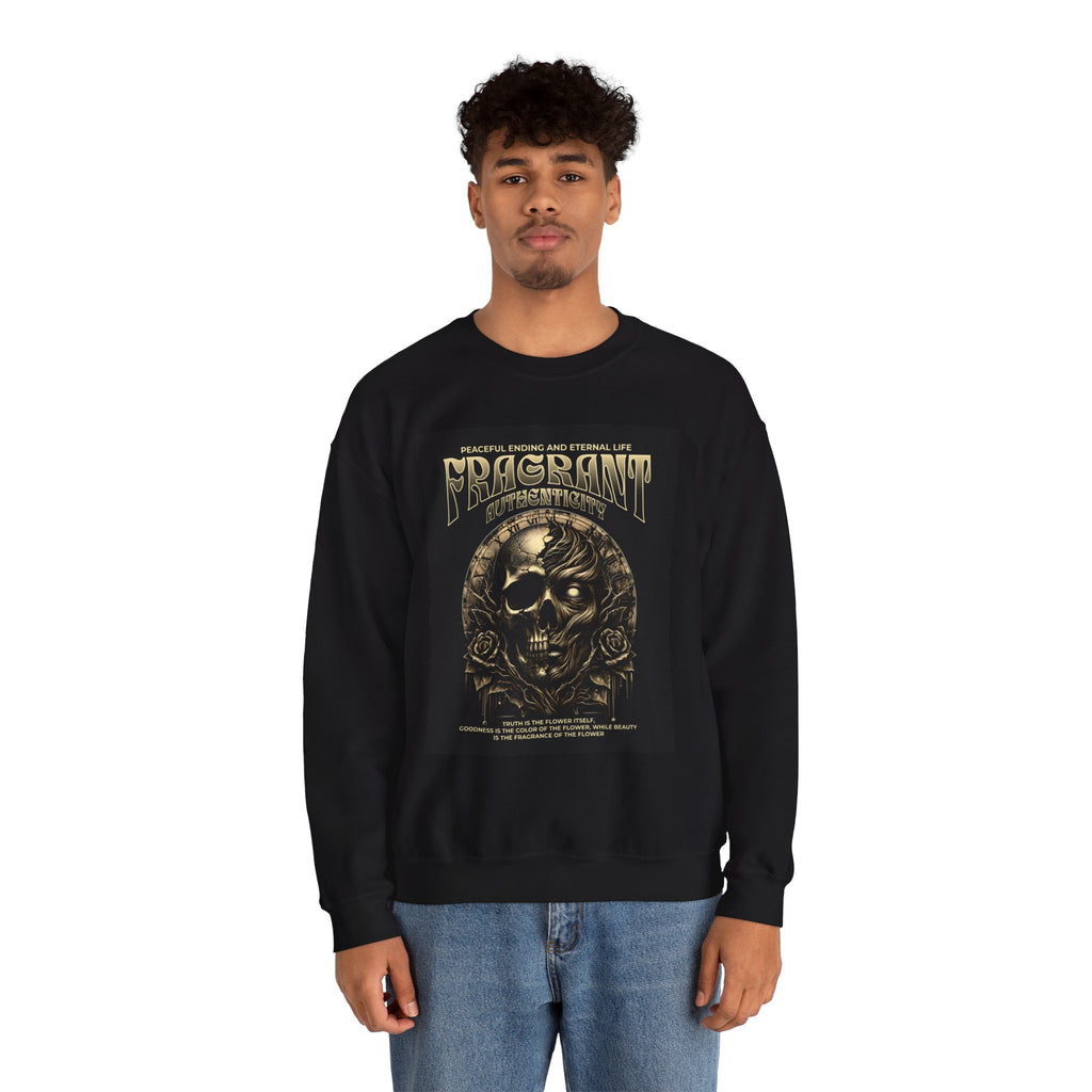 Skull & Roses Crewneck Sweatshirt — “Decrepit” Gothic Graphic
