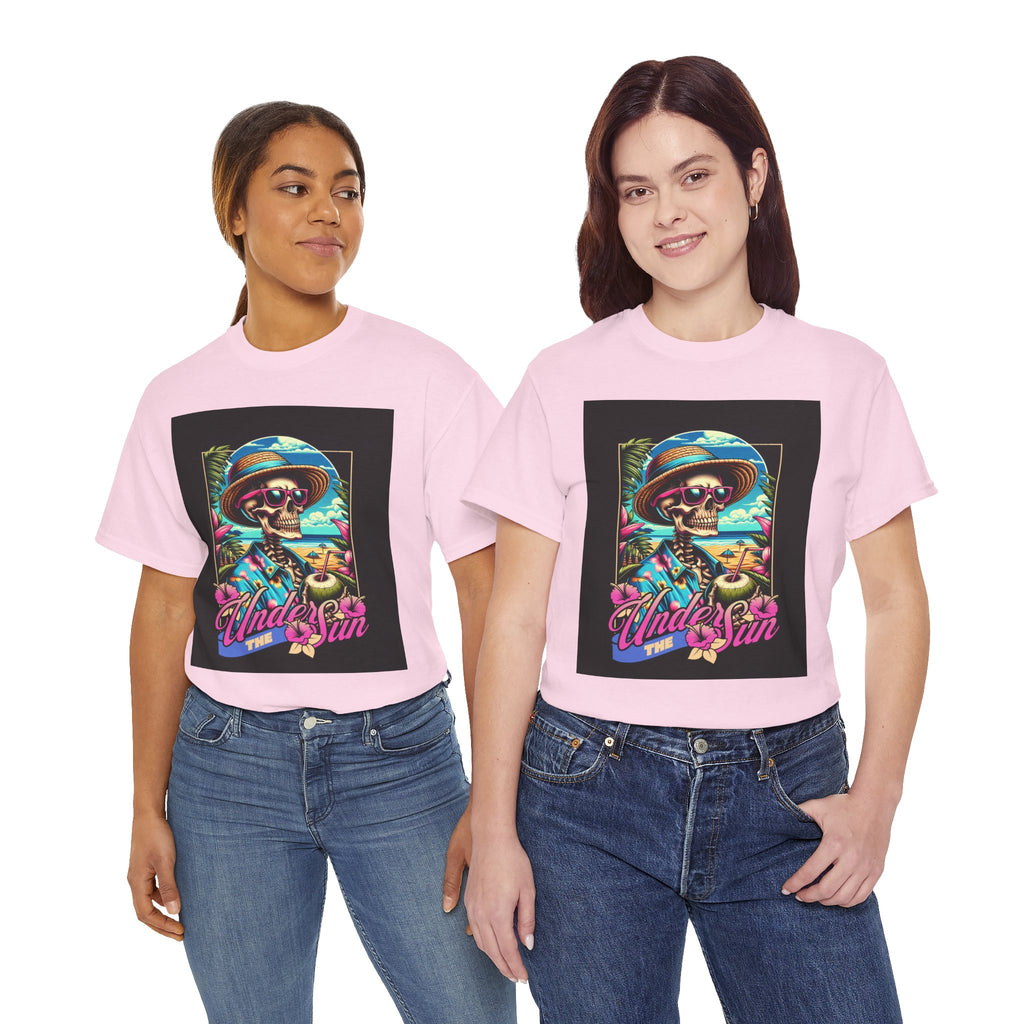 Skull Beach Tee — "Under the Sun" Retro Surf Graphic T-Shirt
