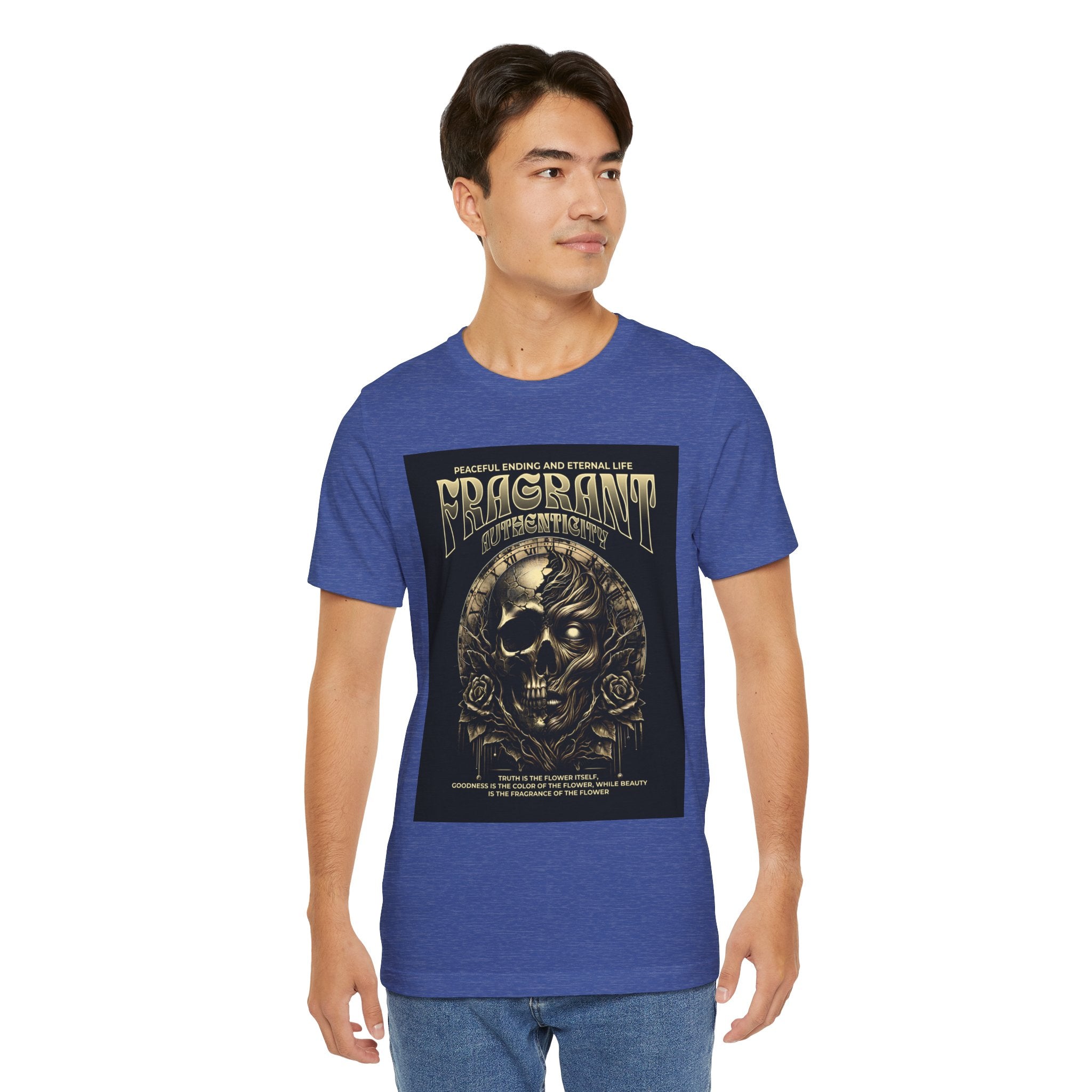 Skull & Roses Graphic Tee — "Fragrant" Vintage Gothic Band Shirt