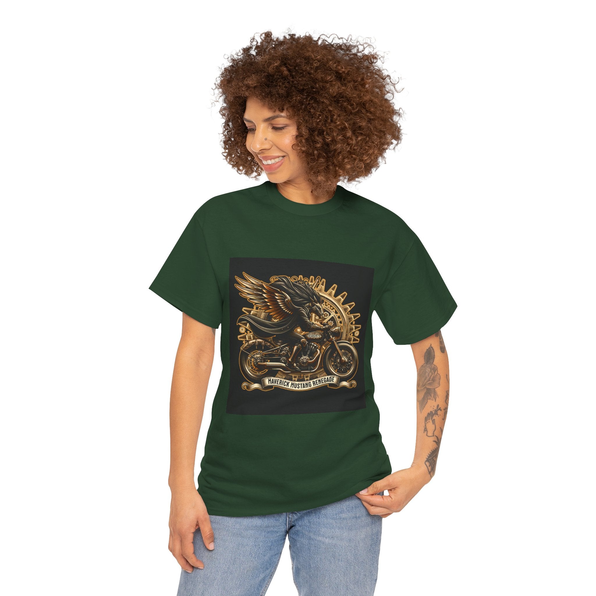 Vintage Winged Motorcycle Tee — "Ride Forever, Ride Free" Biker T-Shirt
