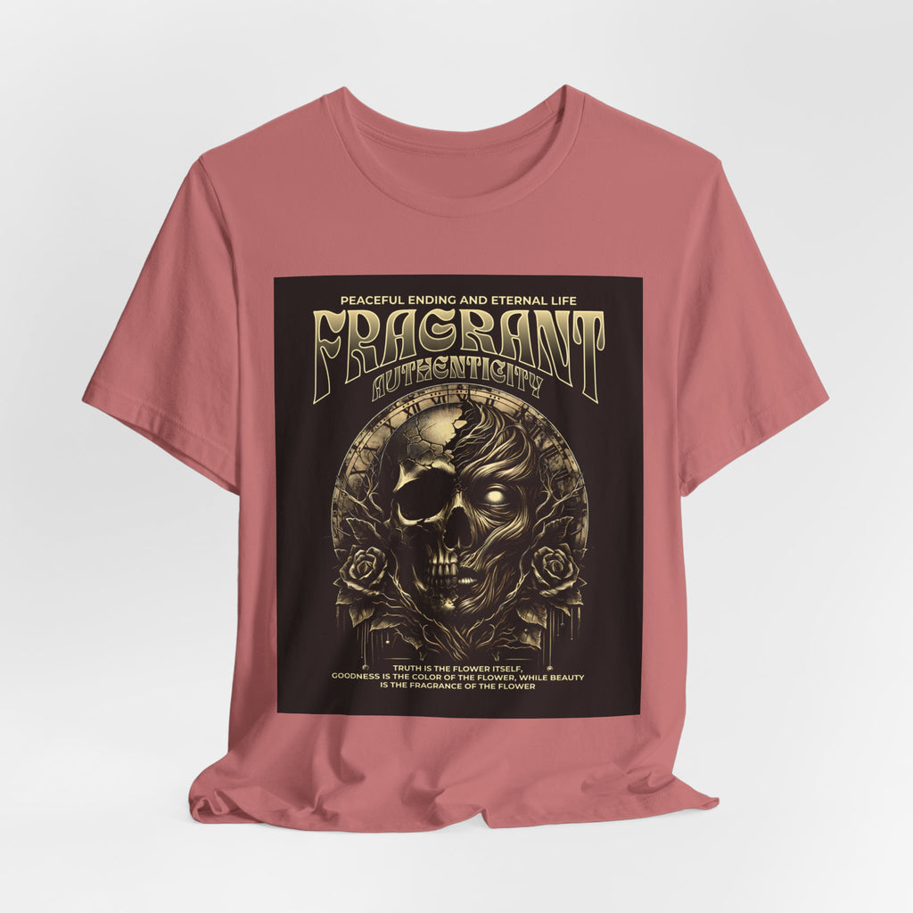 Skull & Roses Graphic Tee — "Fragrant" Vintage Gothic Band Shirt