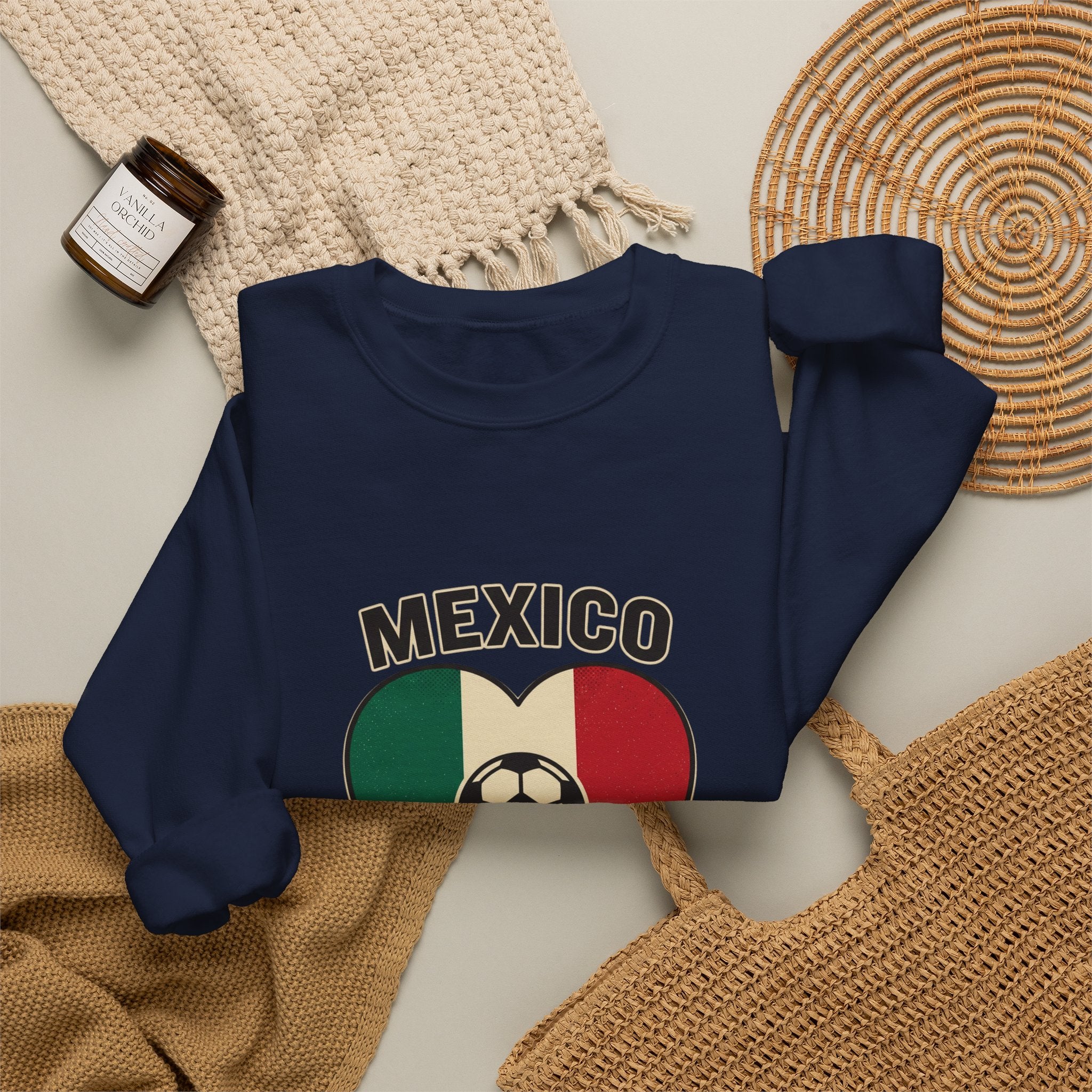 Mexico Futbolero Heart Sweatshirt | Mexico Flag Soccer Pride