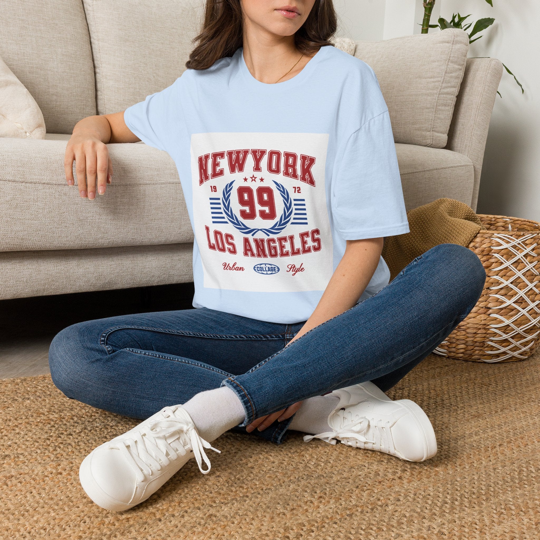 New York 99 Vintage Sports Tee — Collegiate Graphic T-Shirt