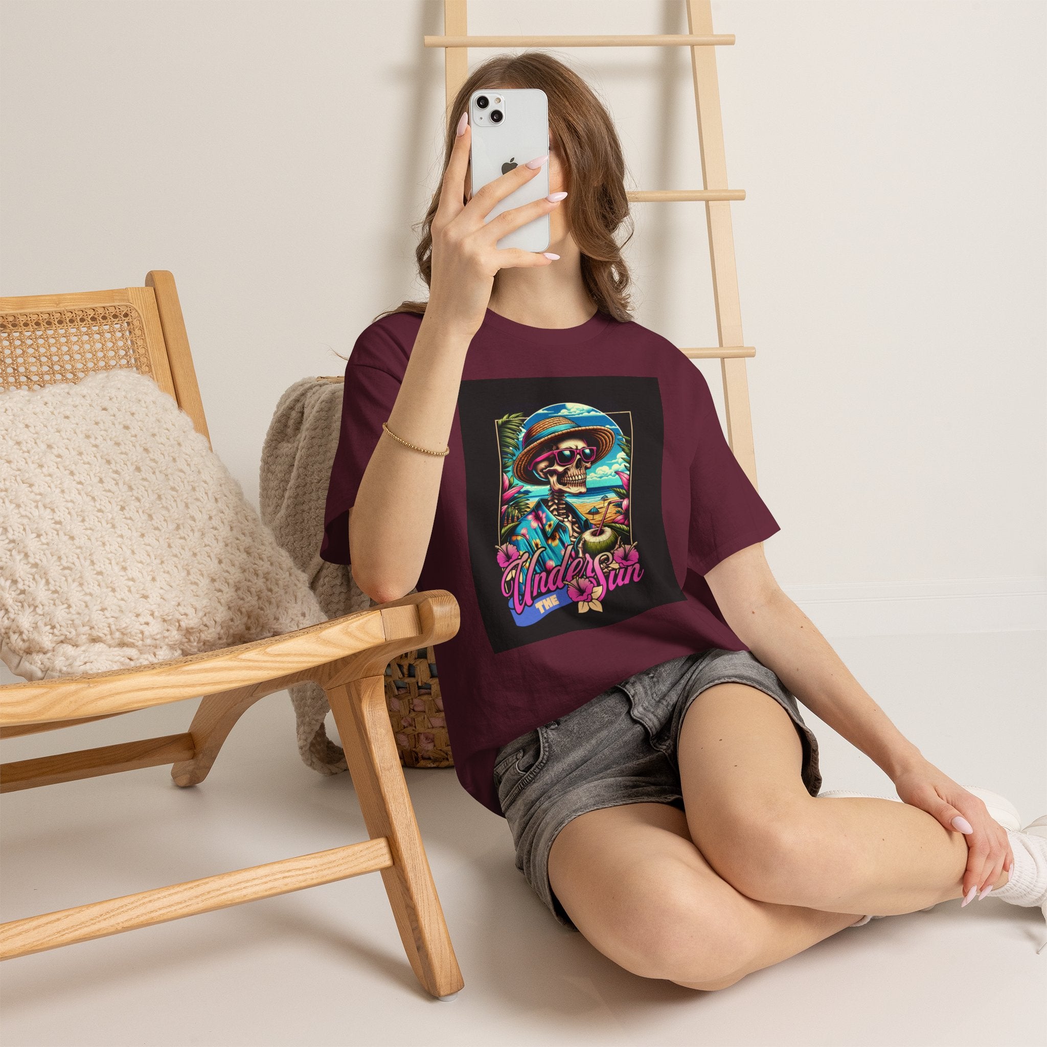 Skull Beach Tee — "Under the Sun" Retro Surf Graphic T-Shirt