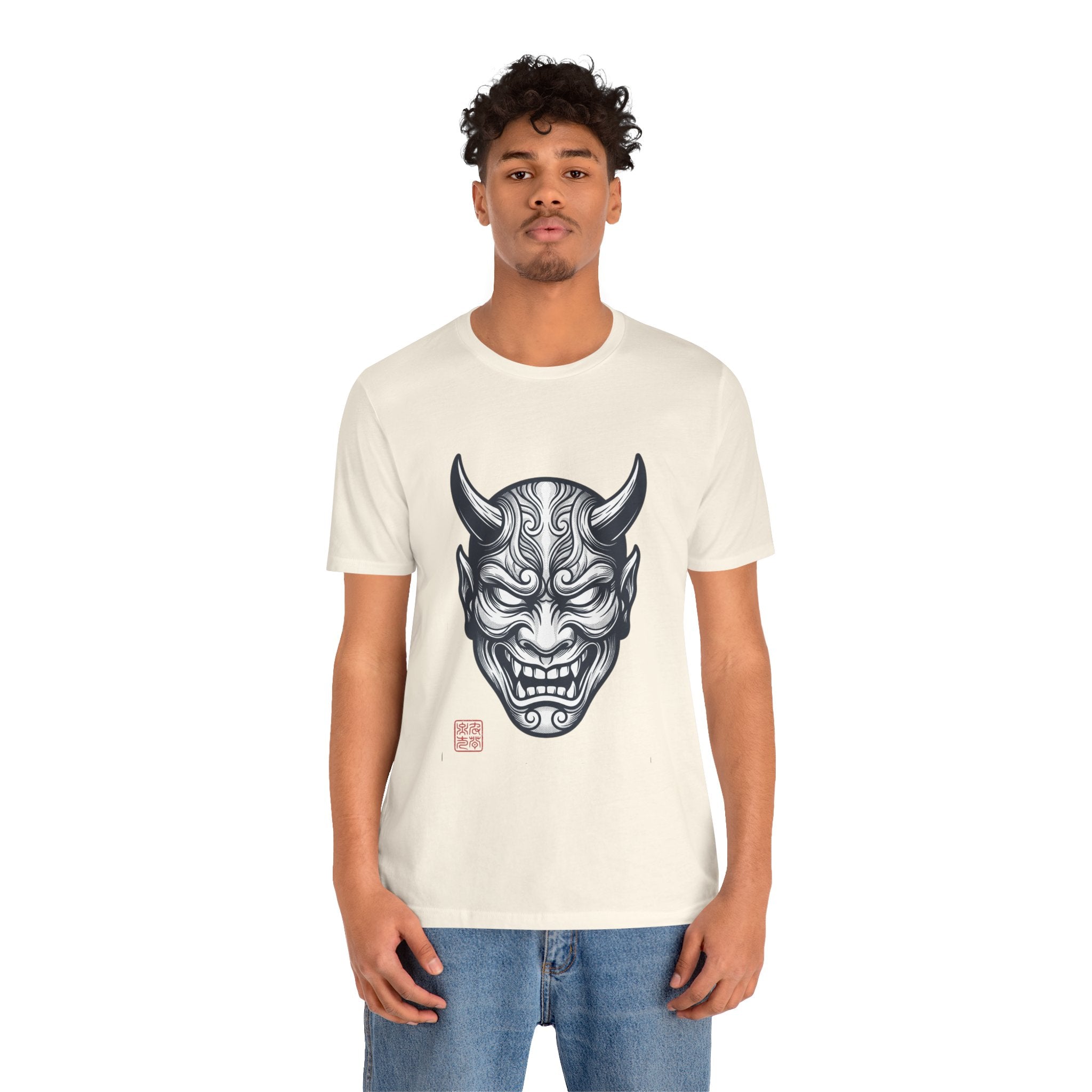Demon Hannya Mask T‑Shirt — Japanese Oni Tattoo Graphic Tee