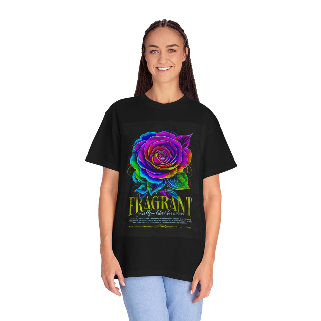 Fragrant Rainbow Rose T-Shirt — Vibrant Floral Graphic Tee
