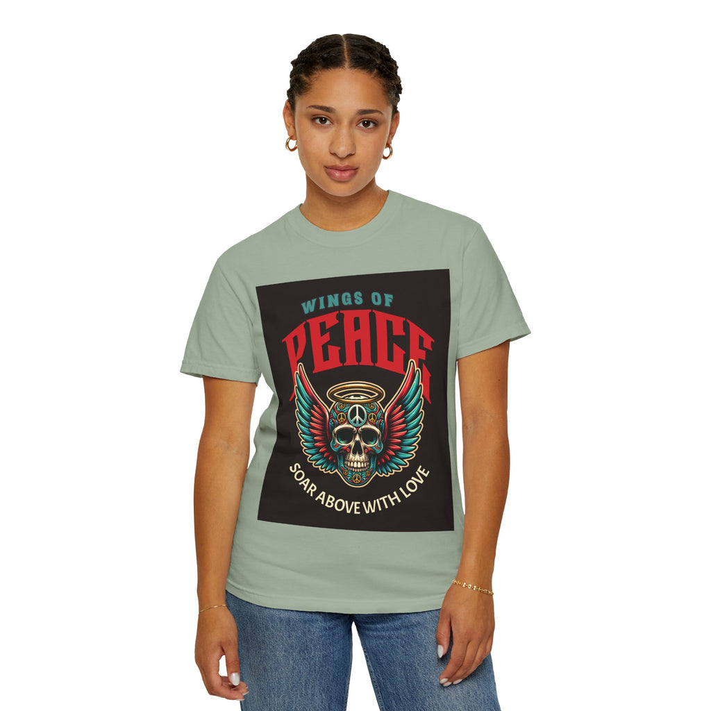 Wings of Peace Skull T-Shirt — "Soar Above With Love" Vintage Graphic Tee