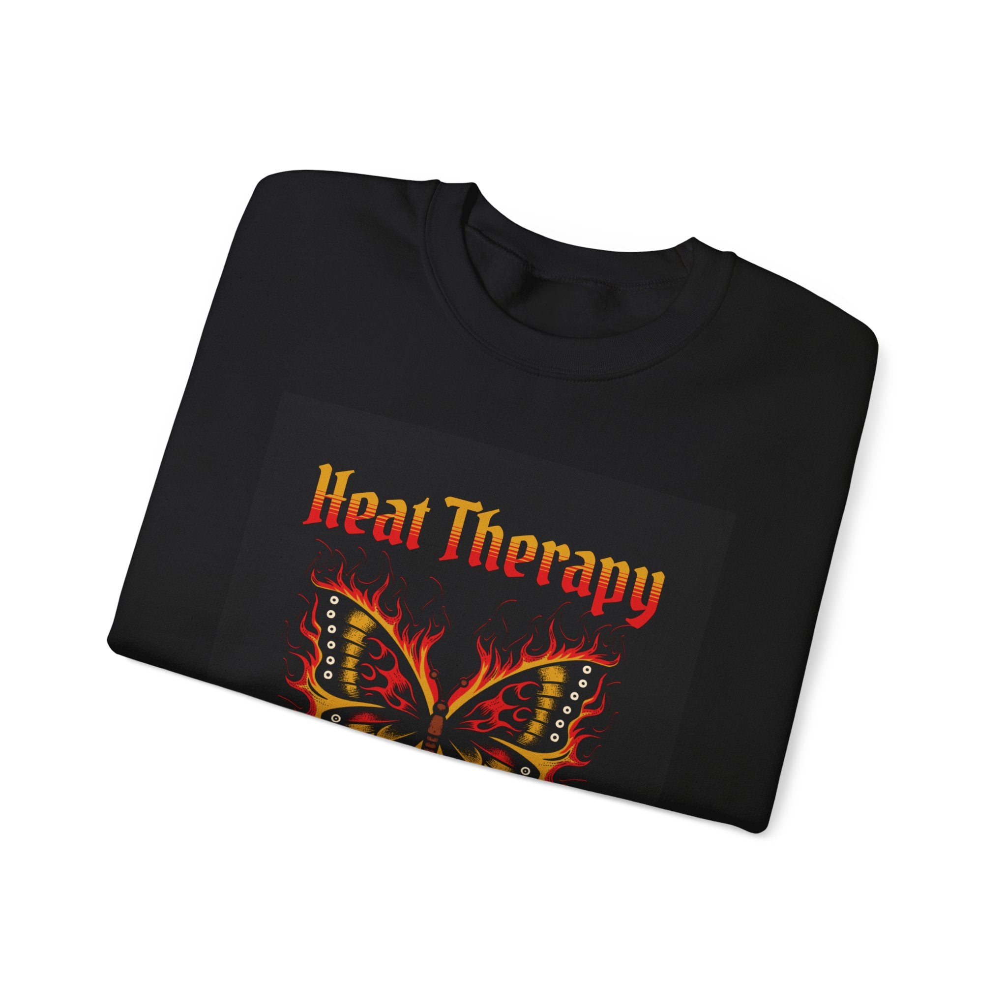 Heat Therapy Crewneck Sweatshirt — Butterfly Flame Graphic