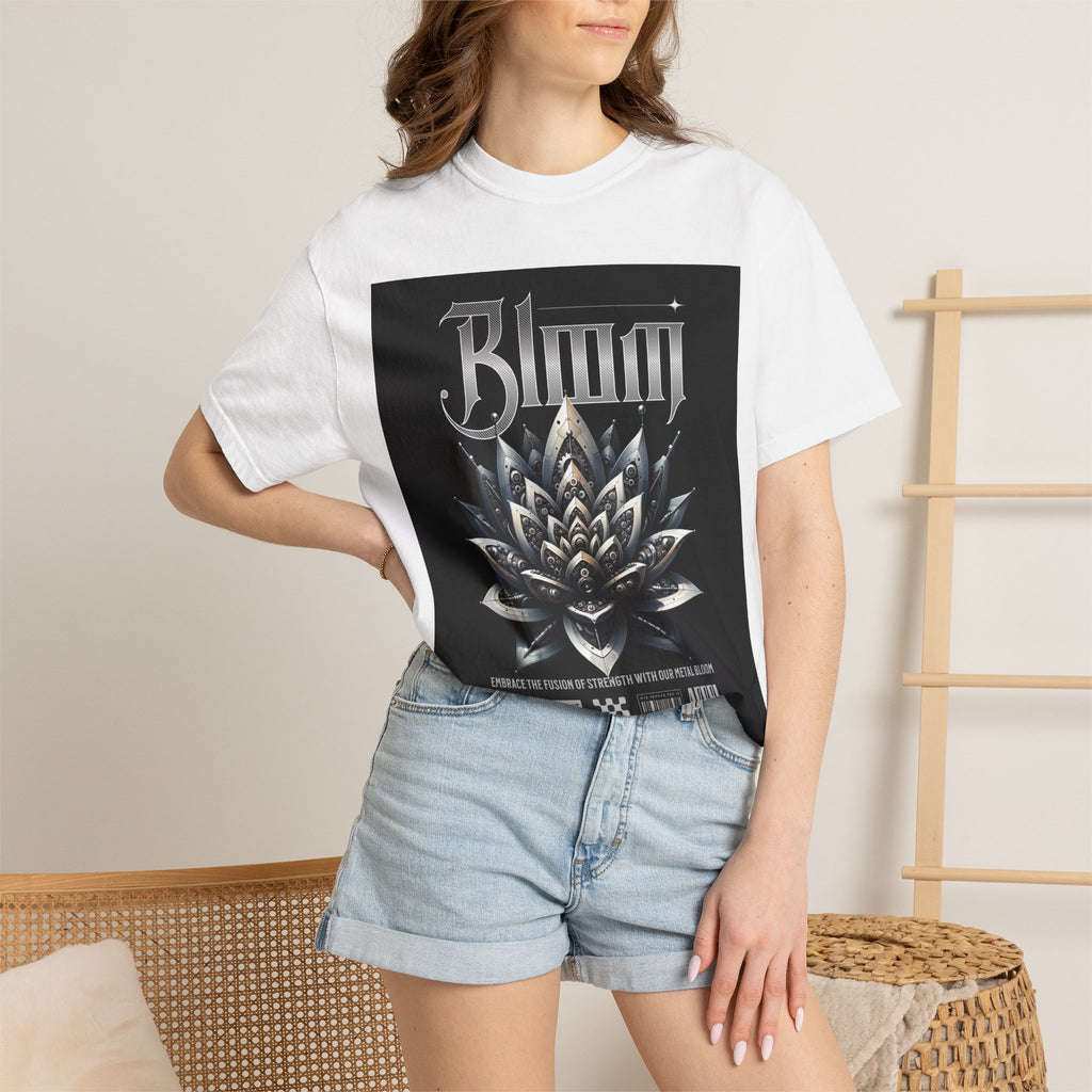 Metal Lotus Graphic T-Shirt — "Bloom" Gothic Band Poster Tee