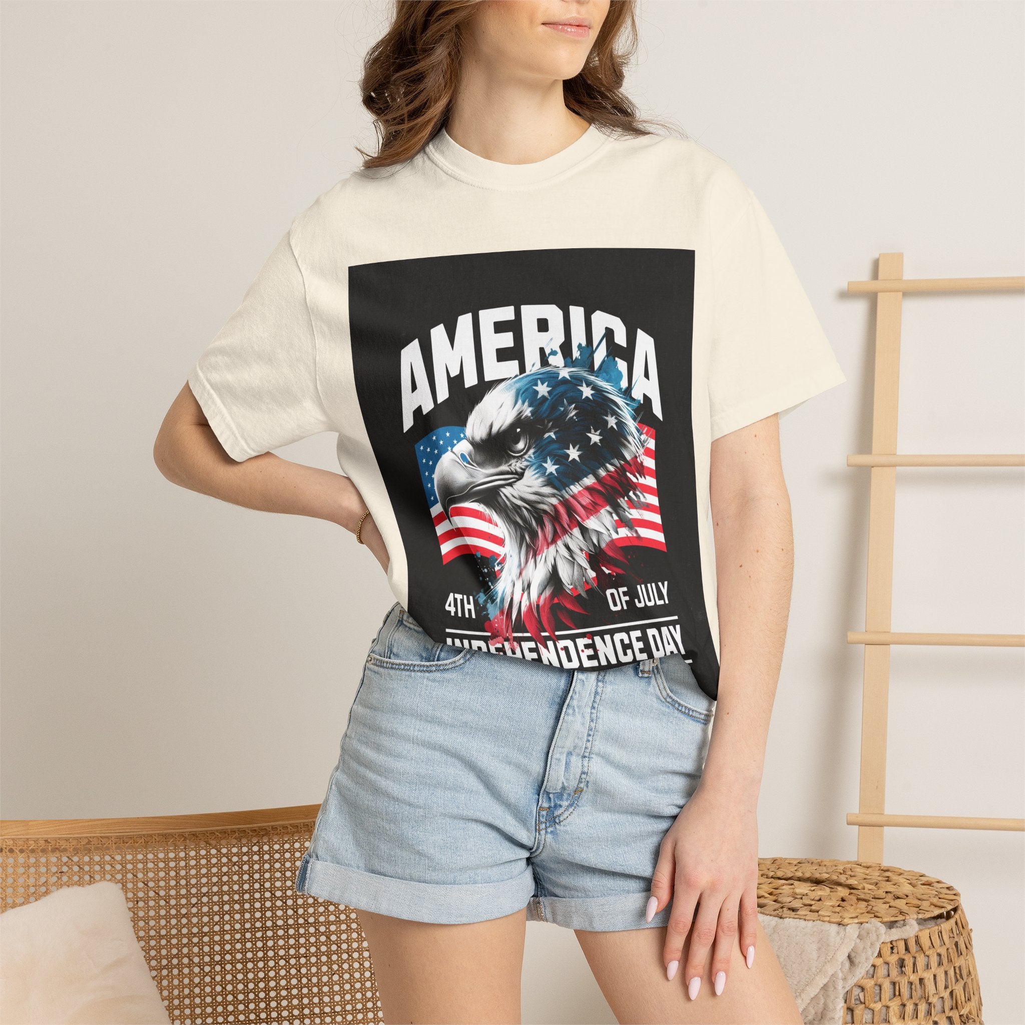 Independence Day T-shirt — 'America' Eagle Flag 4th of July Tee