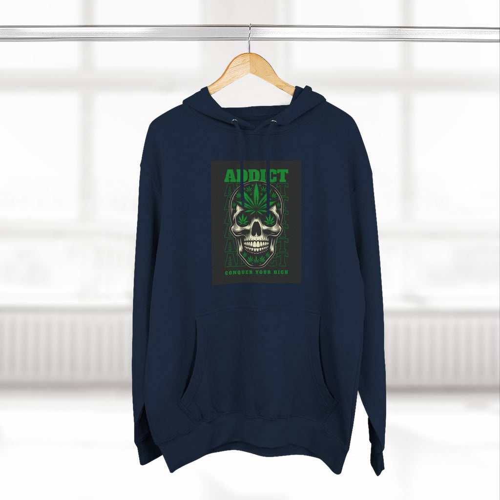 Skull & Snake Hoodie — "Addict" Graphic Pullover