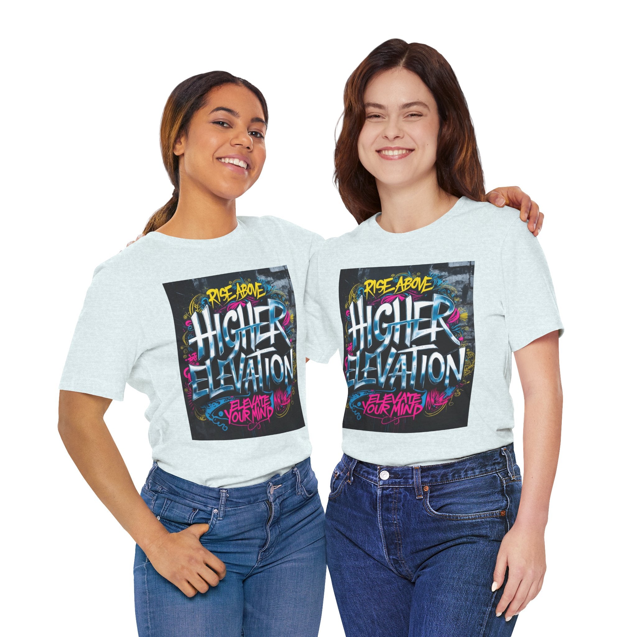 Higher Elevation Graffiti T-Shirt — "Rise Above, Elevate Your Mind"