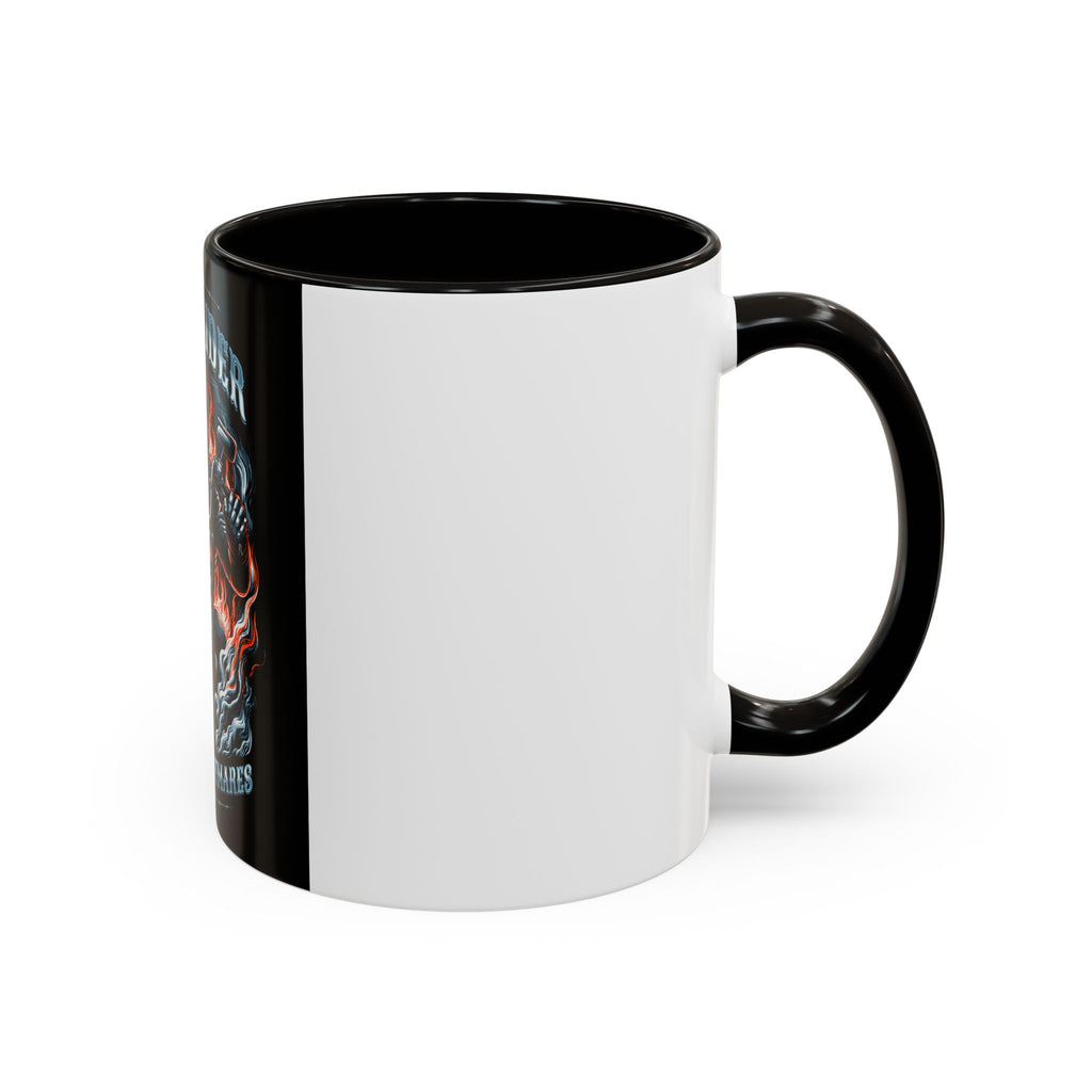 Skull Rider Motorcycle Mug – "Born of Nightmares" Biker Coffee Cup (11oz/15oz)