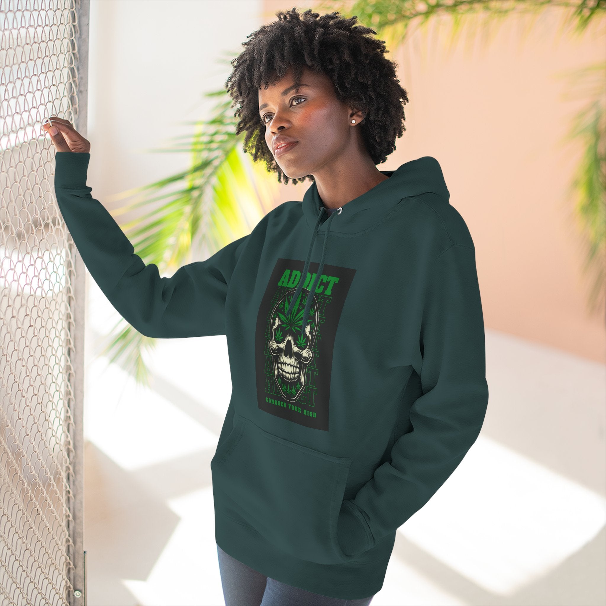 Skull & Snake Hoodie — "Addict" Graphic Pullover